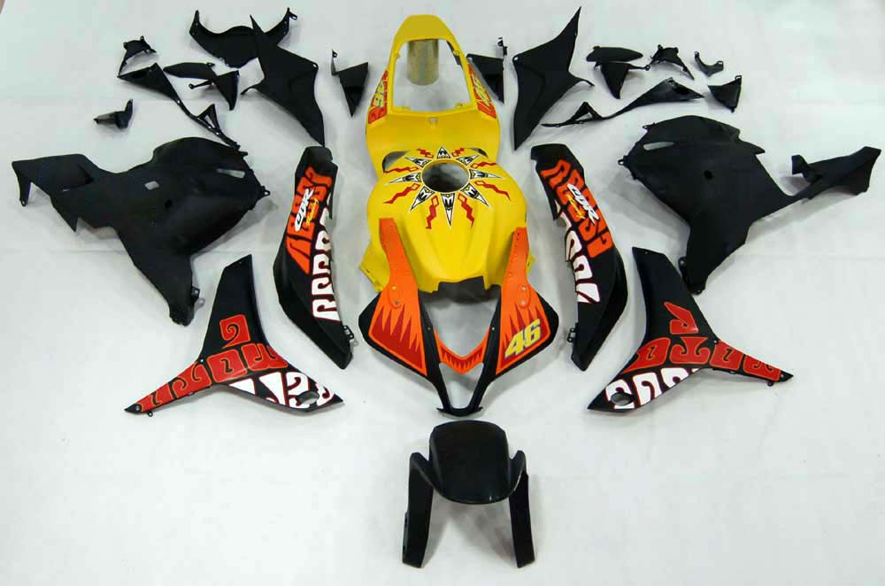 Carenado Amotopart 2009-2012 Honda CBR 600 RR Amarillo y Negro Valentino Rossi Moto Generic
