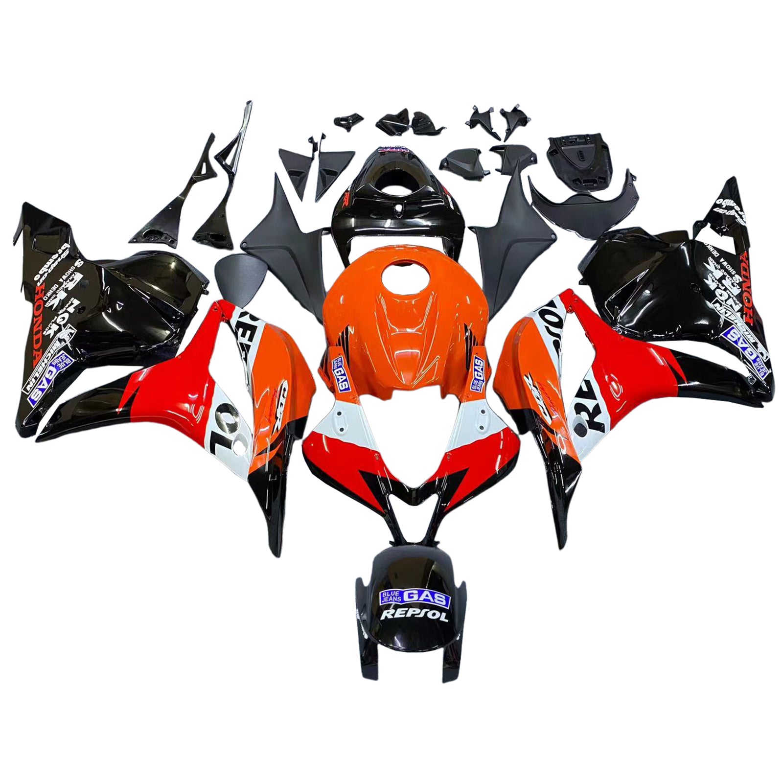 Carénages Amotopart 2009-2012 Honda CBR 600 RR Noir &amp; Orange Repsol Generic