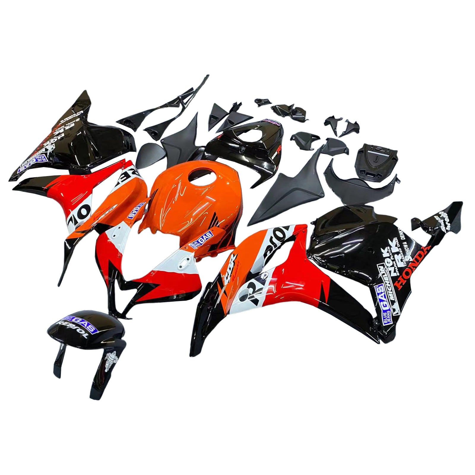 Carénages Amotopart 2009-2012 Honda CBR 600 RR Noir &amp; Orange Repsol Generic