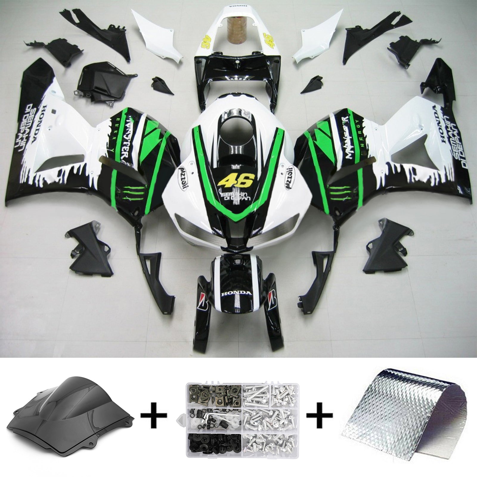 Injectie kuipkit, ABS Plastic carrosserie voor Honda CBR600rd 2013-2023 F5