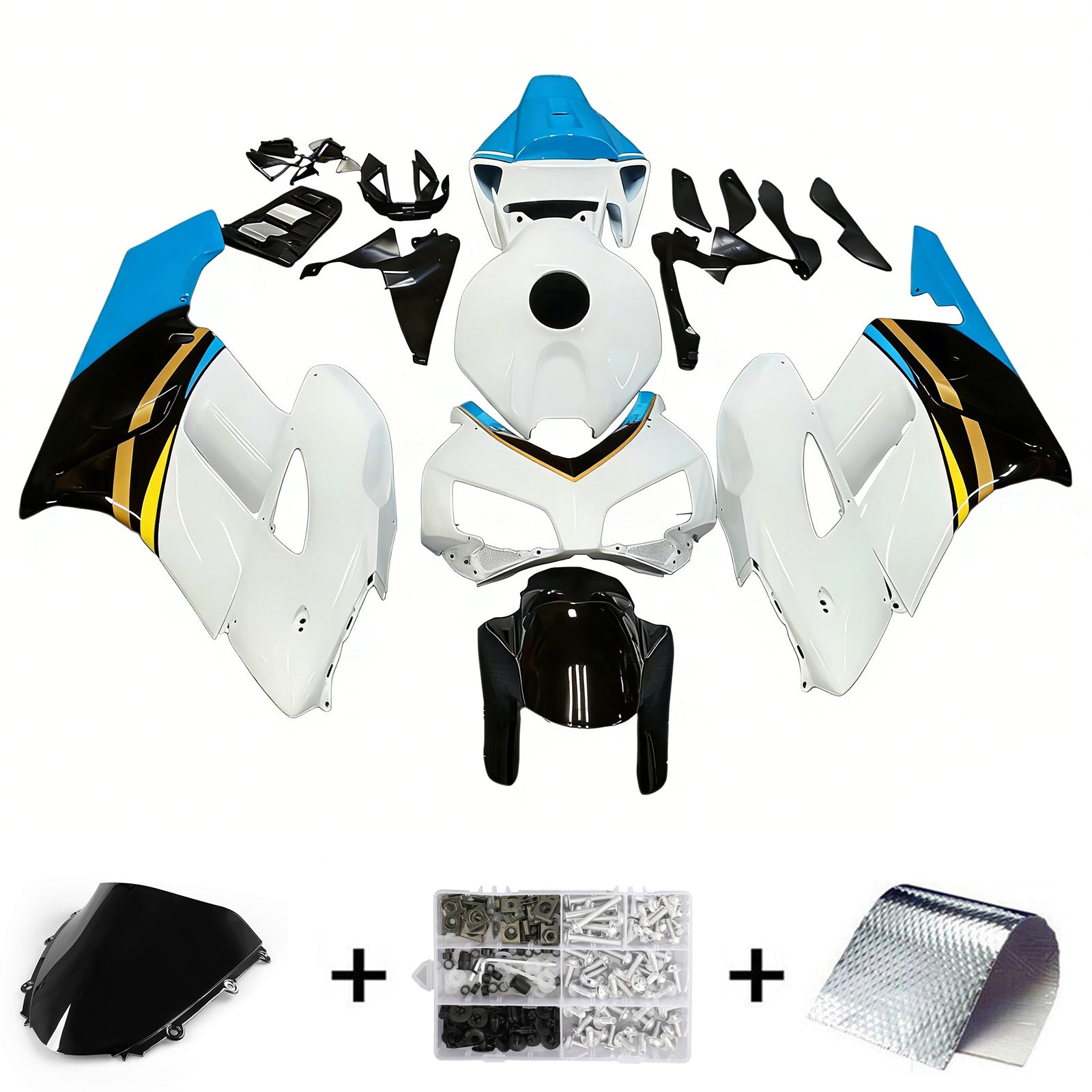 Amotopart stroomlijnkappen 2004-2005 Honda CBR 1000 RR Veelkleurig Konica Minolta Generiek