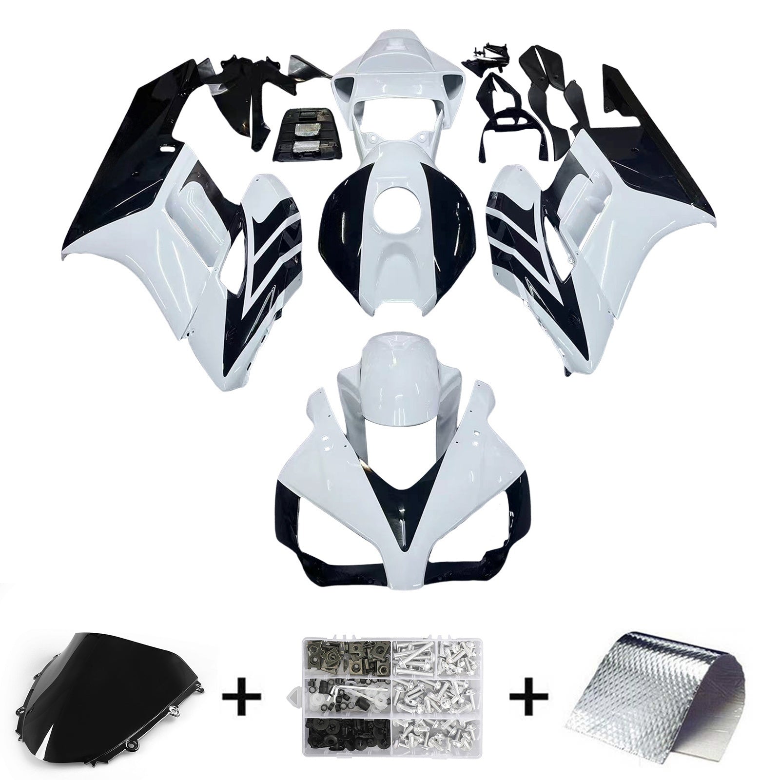Carénages Amotopart 2004-2005 Honda CBR 1000 RR Blanc Noir CBR Generic