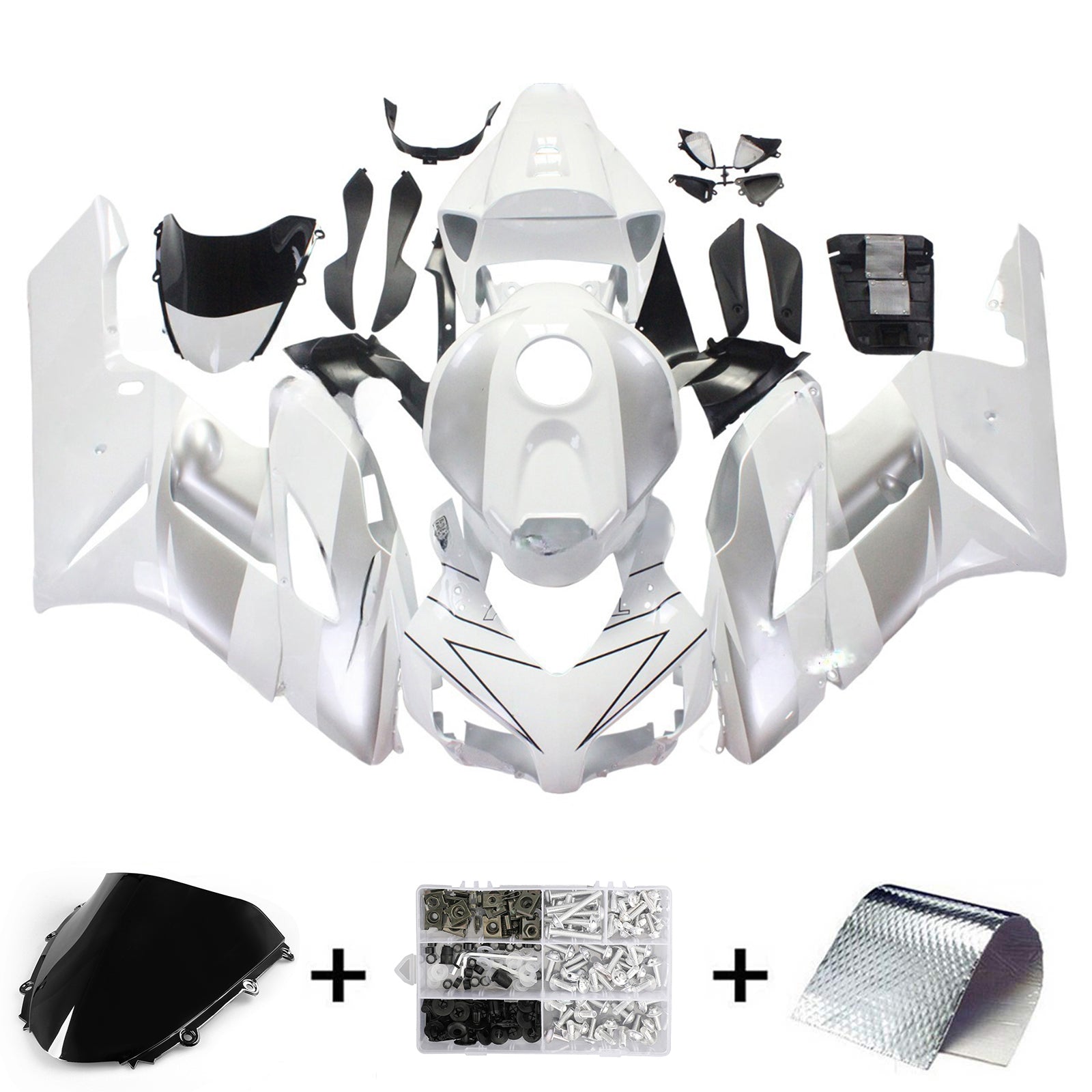 Carénages Amotopart 2004-2005 Honda CBR 1000 RR Blanc Argent Repsol Generic