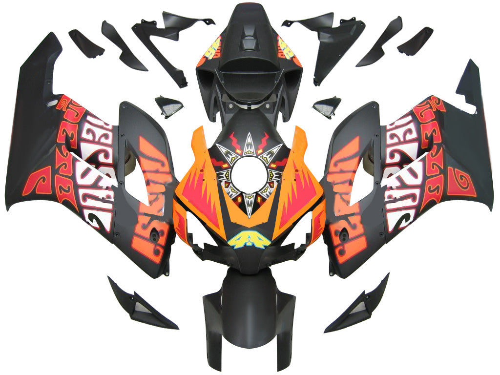 Amotopart stroomlijnkappen 2004-2005 Honda CBR 1000 RR Zwart Oranje Valentino Rossi Generiek