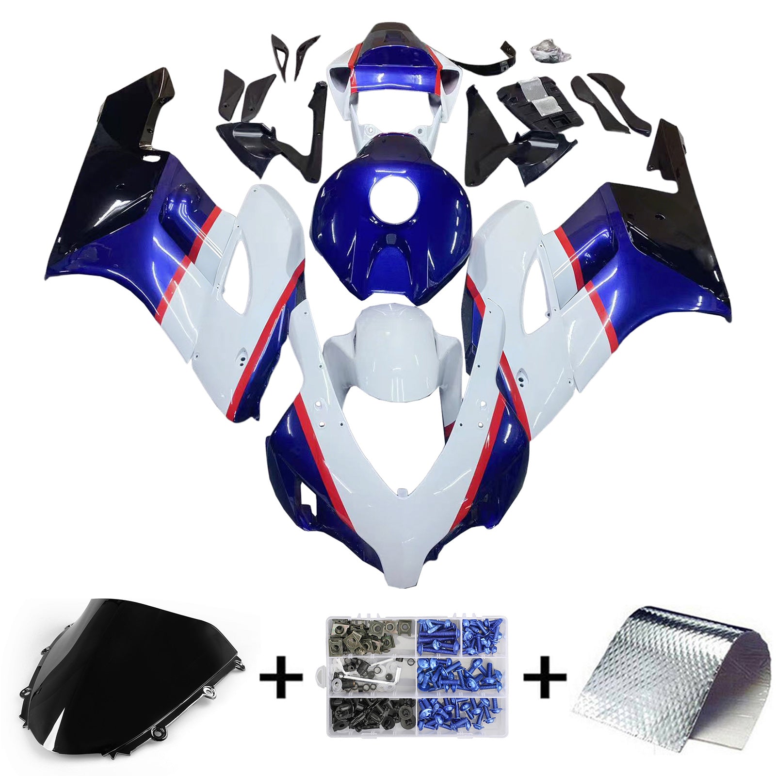 Amotopart Honda CBR1000RR 2004-2005 Kit Carénage Carrosserie Plastique ABS