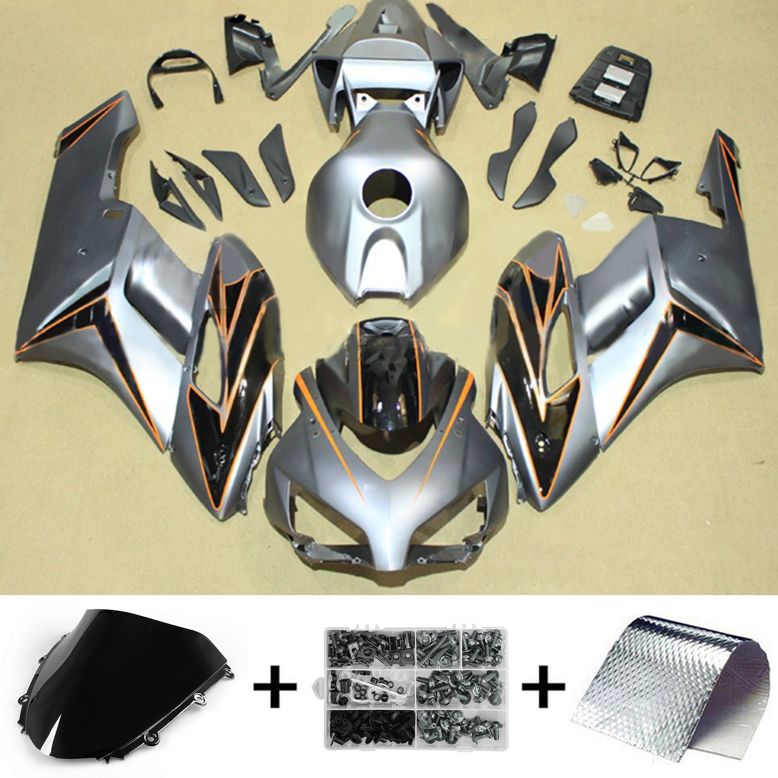 Amotopart Honda CBR1000RR 2004-2005 Zestaw owiewek nadwozia z tworzywa ABS