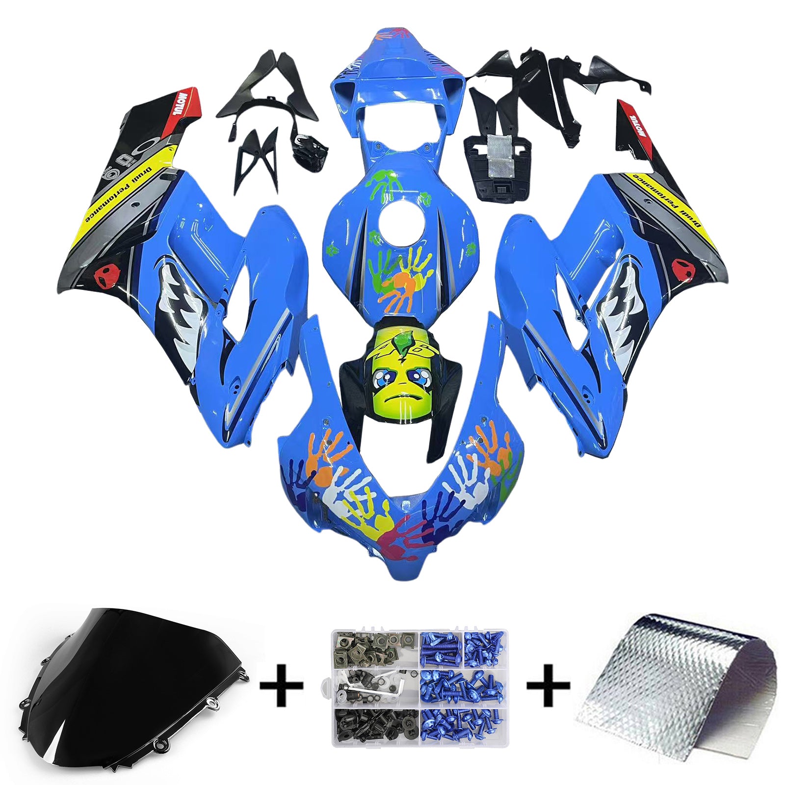 Amotopart Honda CBR1000RR 2004-2005 ABS muovinen korin suojasarja