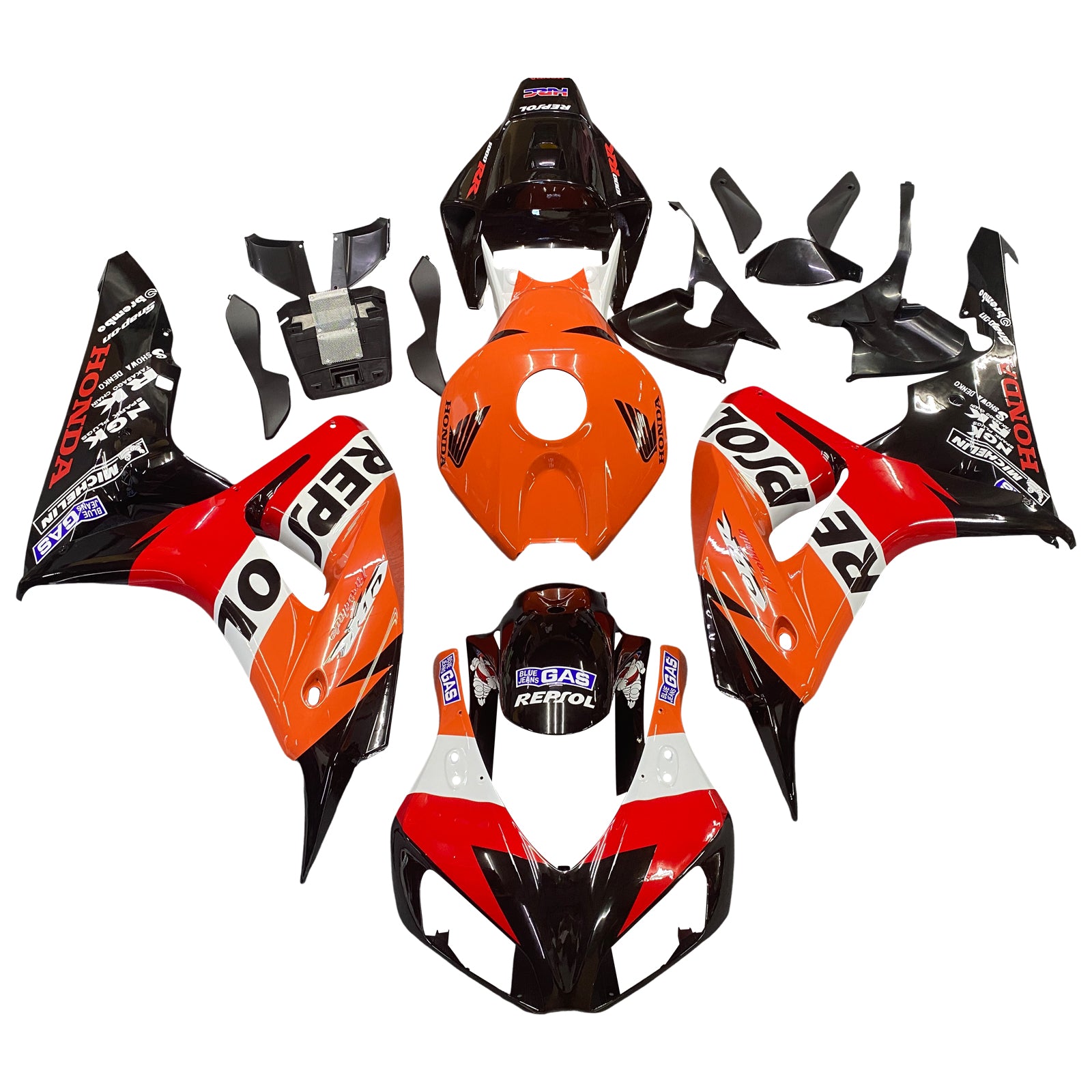 Amotopart Honda CBR1000RR 2006-2007 Kit Carénage Carrosserie Plastique ABS