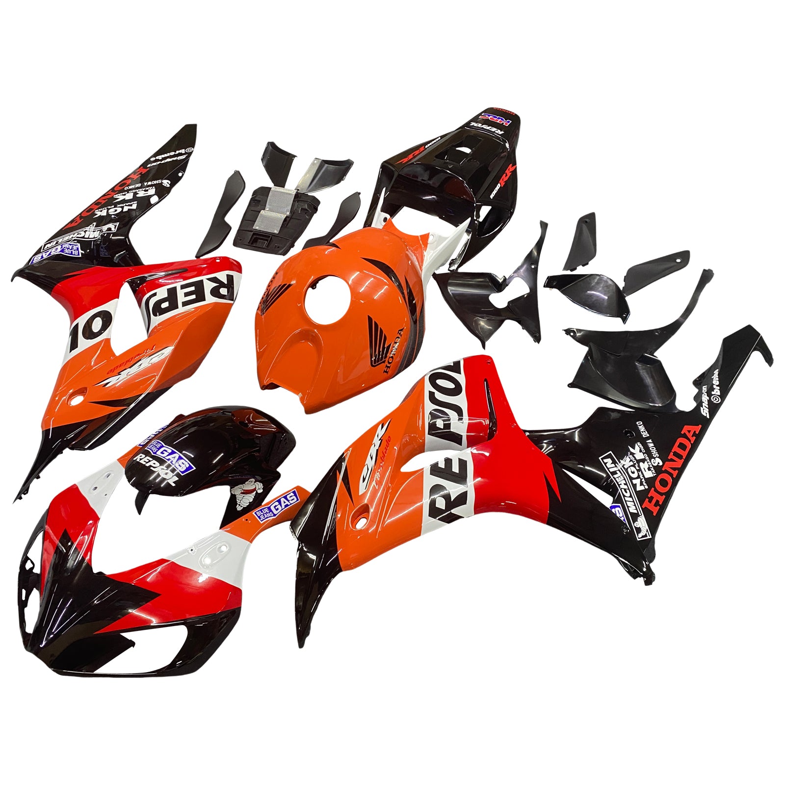 Amotopart Honda CBR1000RR 2006-2007 Kit Carénage Carrosserie Plastique ABS