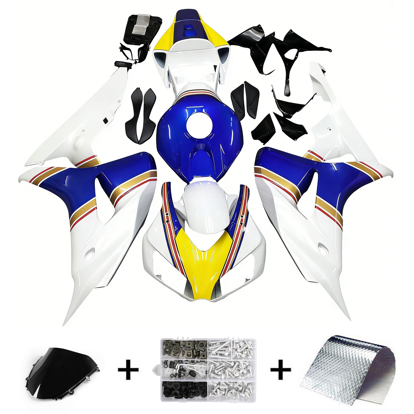 Amotopart stroomlijnkappen 2006-2007 Honda CBR 1000 RR Veelkleurig Rothmans Honda Generiek