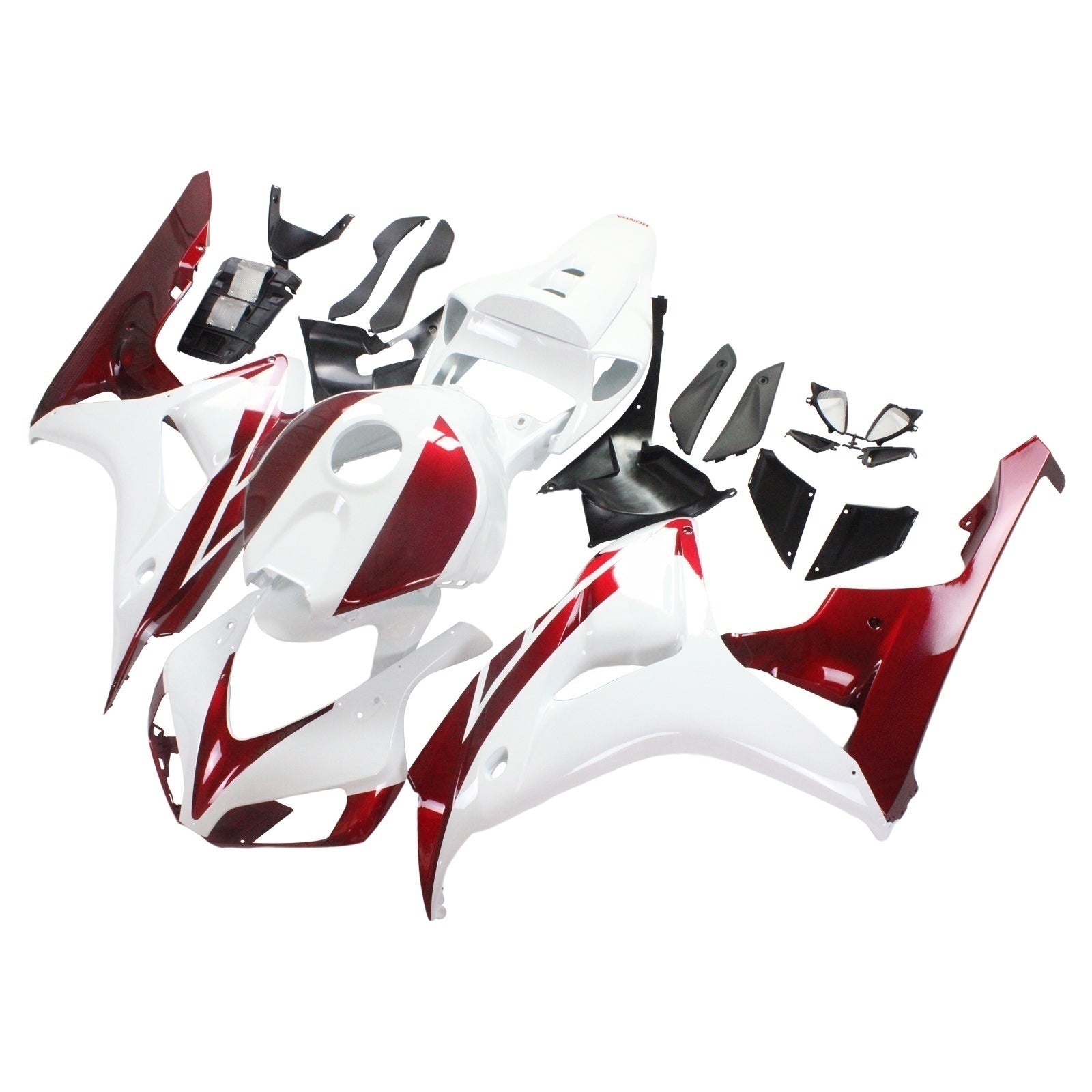Amotopart Carénages 2006-2007 Honda CBR 1000 RR Blanc &amp; Rouge Cerise Honda Generic
