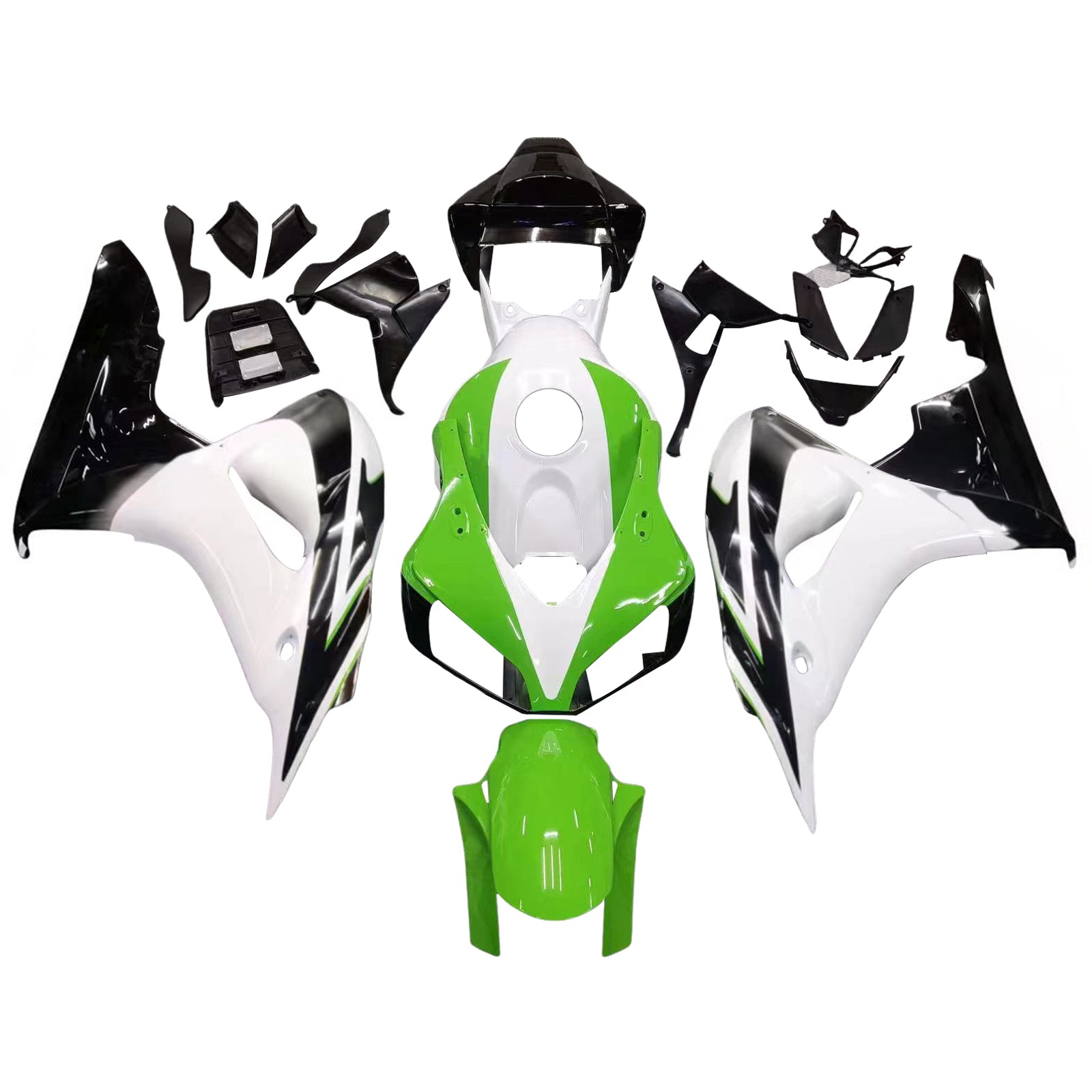 Carénages Amotopart 2006-2007 Honda CBR 1000 RR Blanc Vert Noir CBR Honda Generic