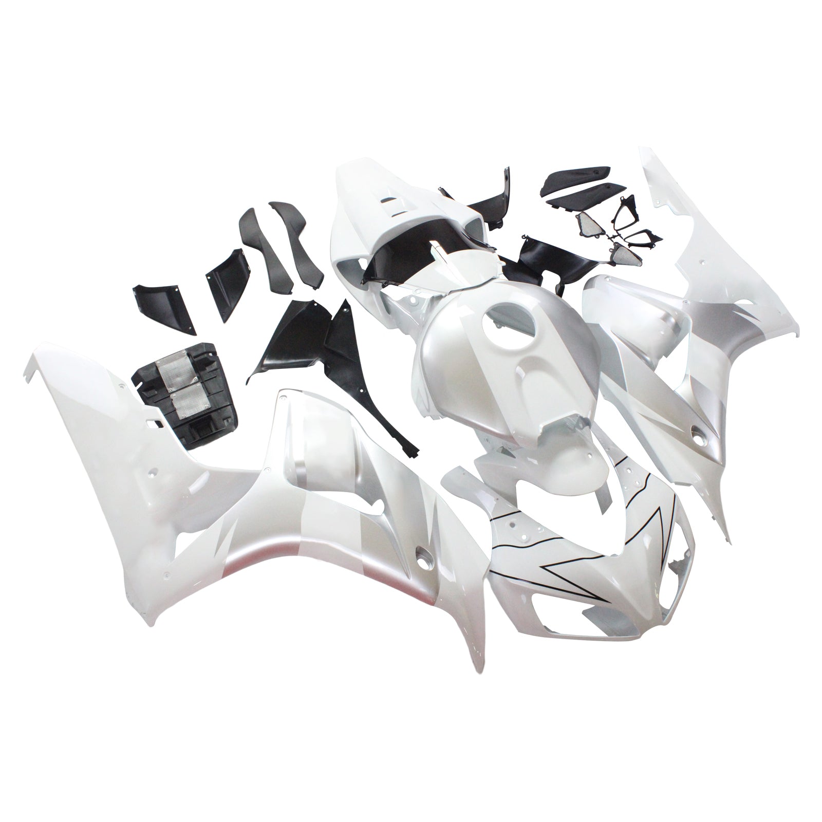 Carénages Amotopart 2006-2007 Honda CBR 1000 RR Blanc &amp; Argent Repsol Generic
