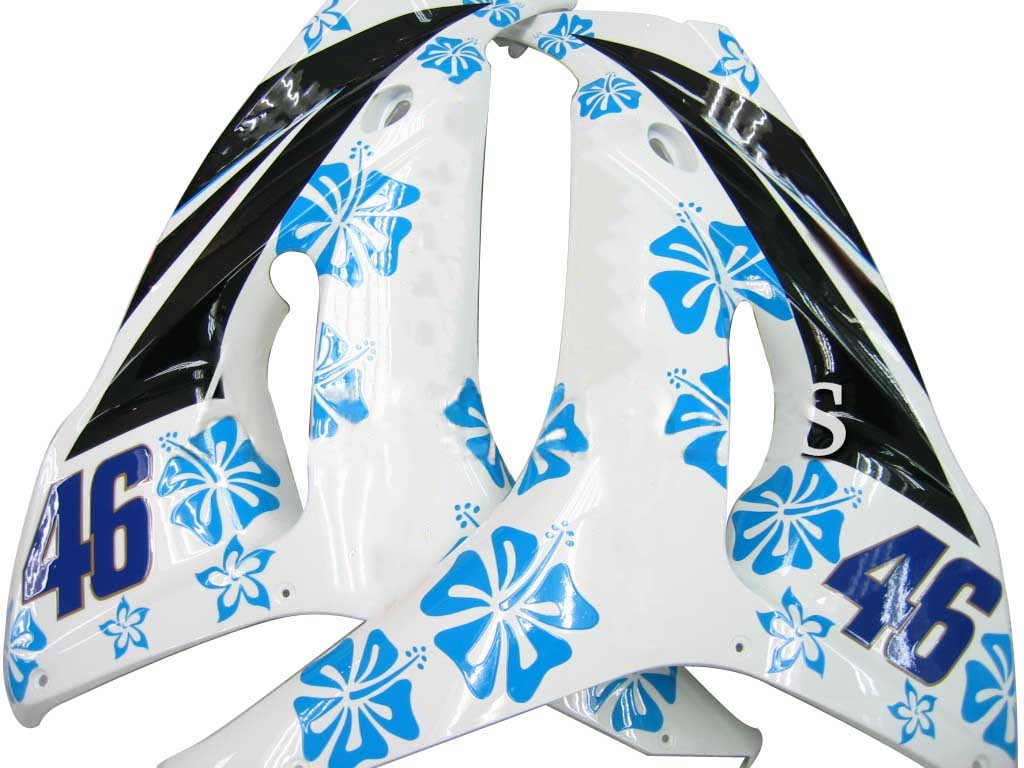 Amotopart Carénages 2006-2007 Honda CBR 1000 RR Blanc &amp; Bleu Floral Generic