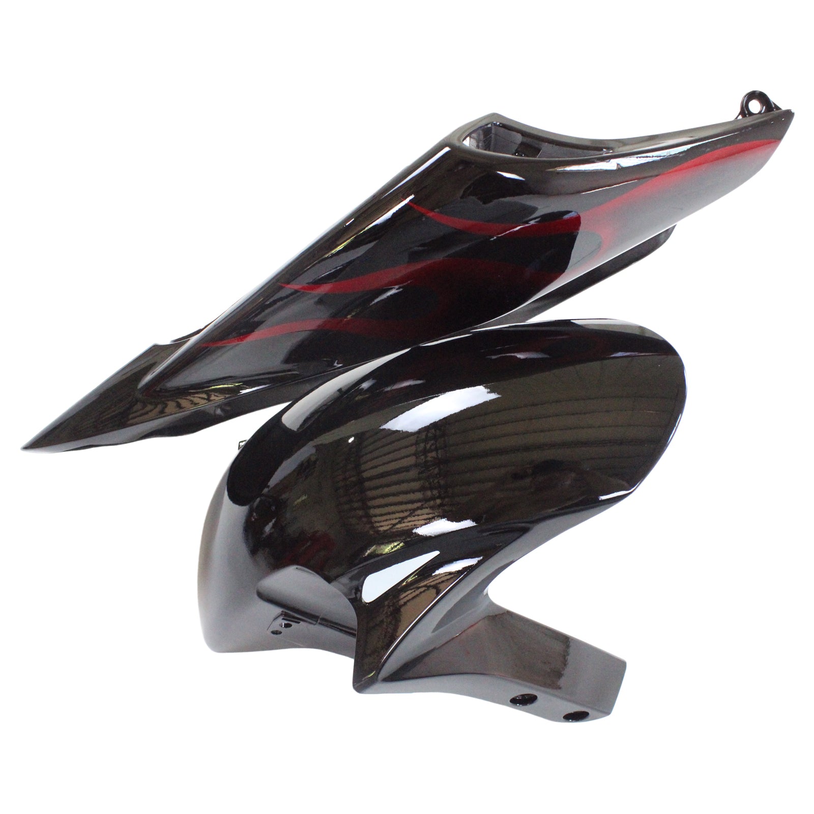 Carénages Amotopart 2006-2007 Honda CBR 1000 RR Black &amp; Red Flame Generic