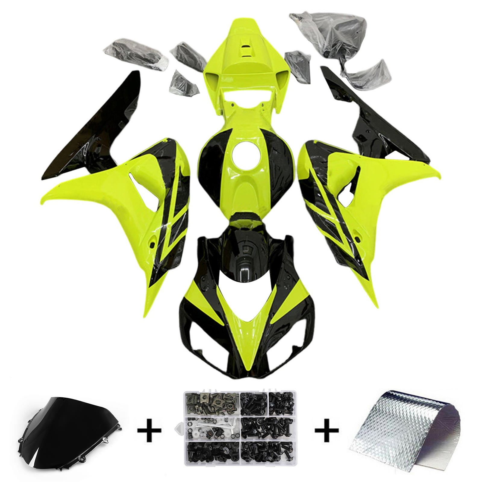 Amotopart Honda CBR1000RR 2006-2007 Kit Carénage Carrosserie Plastique ABS