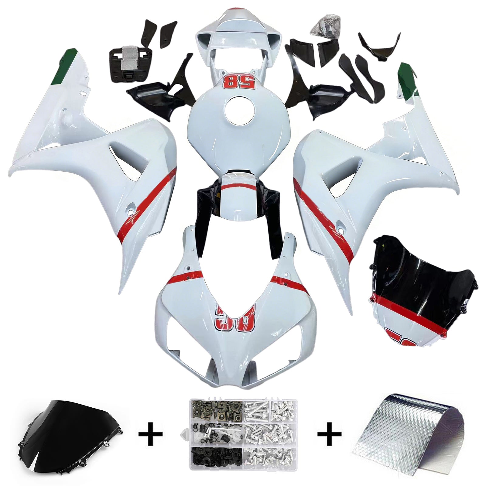 Amotopart Honda CBR1000RR 2006-2007 Kit Carrosserie Plastic Abs