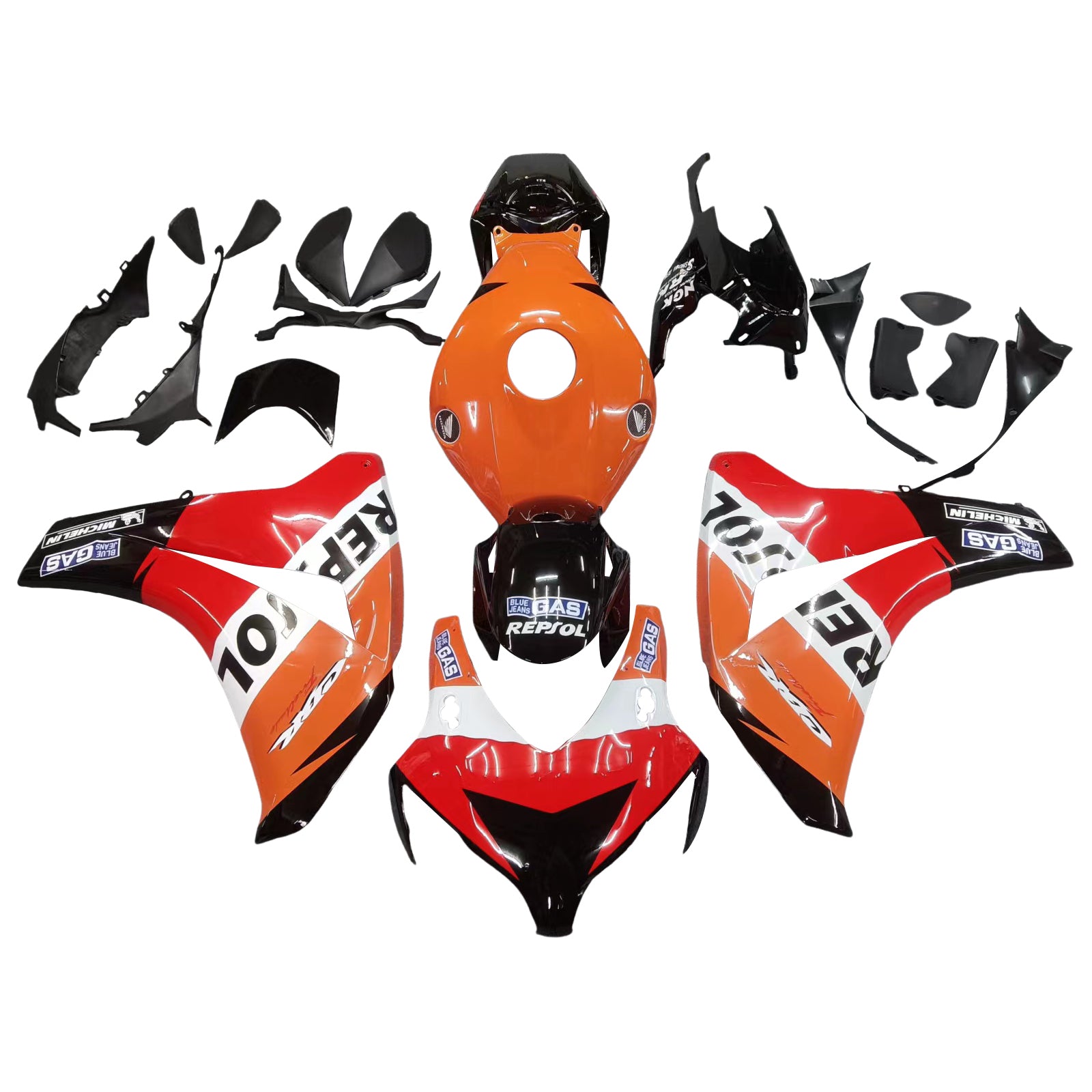 Carenados Amotopart 2008-2011 Honda CBR 1000 RR Negro Naranja Repsol Genérico