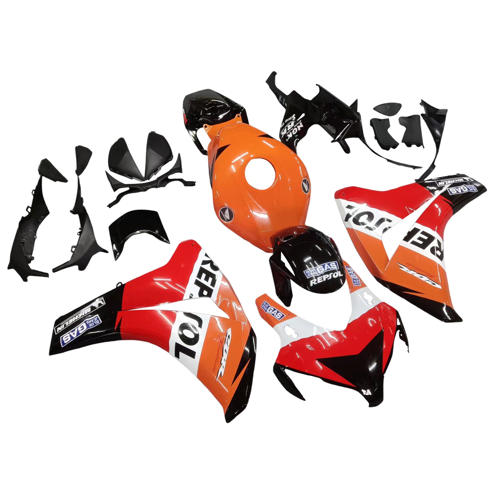 Carenados Amotopart 2008-2011 Honda CBR 1000 RR Negro Naranja Repsol Genérico