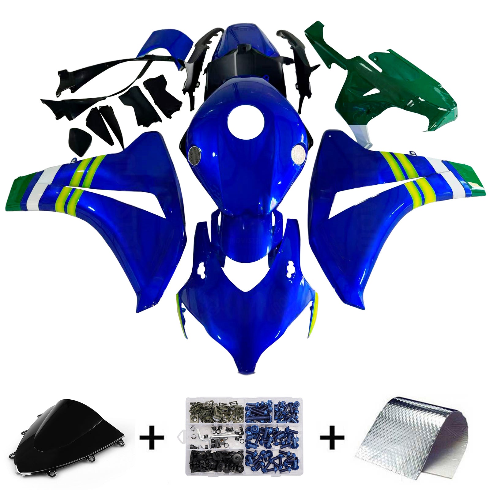 Amotopart Fairing 2008-2011 Honda CBR 1000 RR Sinivihreä Movistar Generic