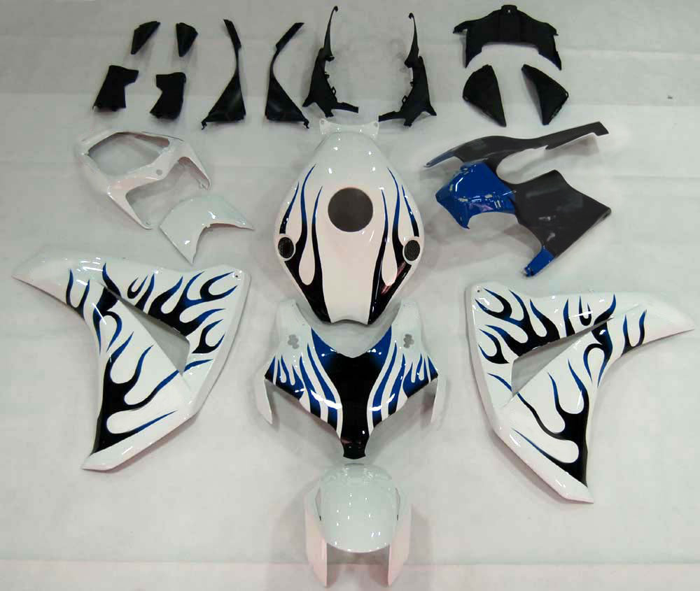 Carénages Amotopart 2008-2011 Honda CBR 1000 RR Blanc &amp; Bleu Noir Flame Generic