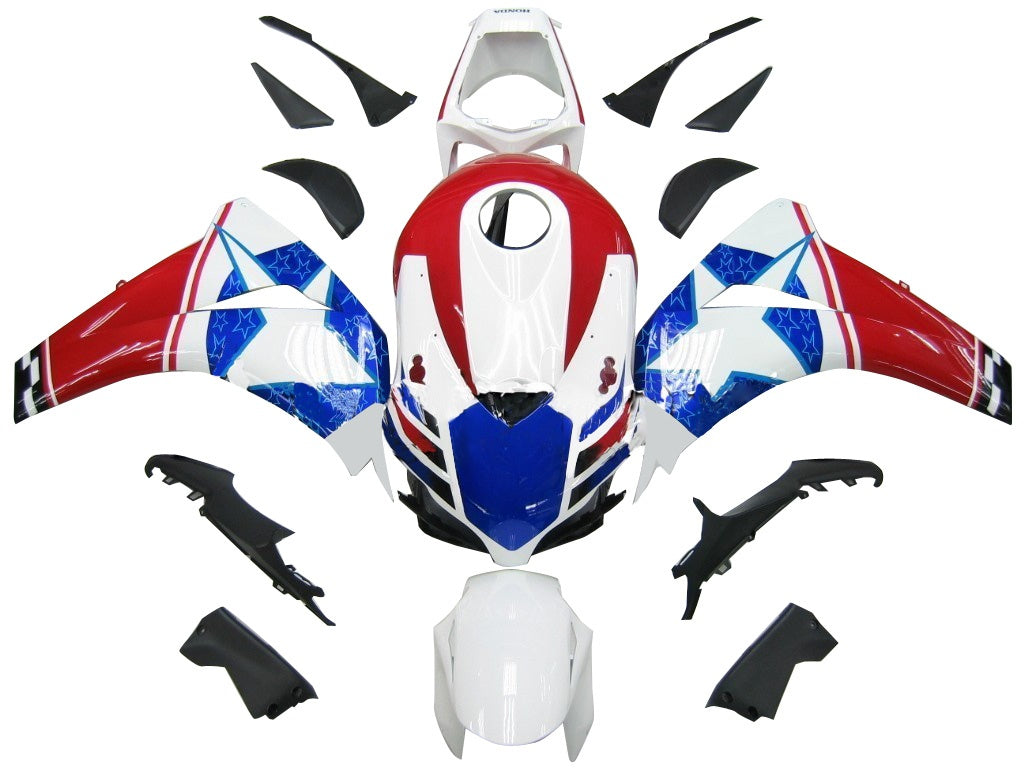 Amotopart stroomlijnkappen 2008-2011 Honda CBR 1000 RR Rood Wit Blauw Ster Generiek