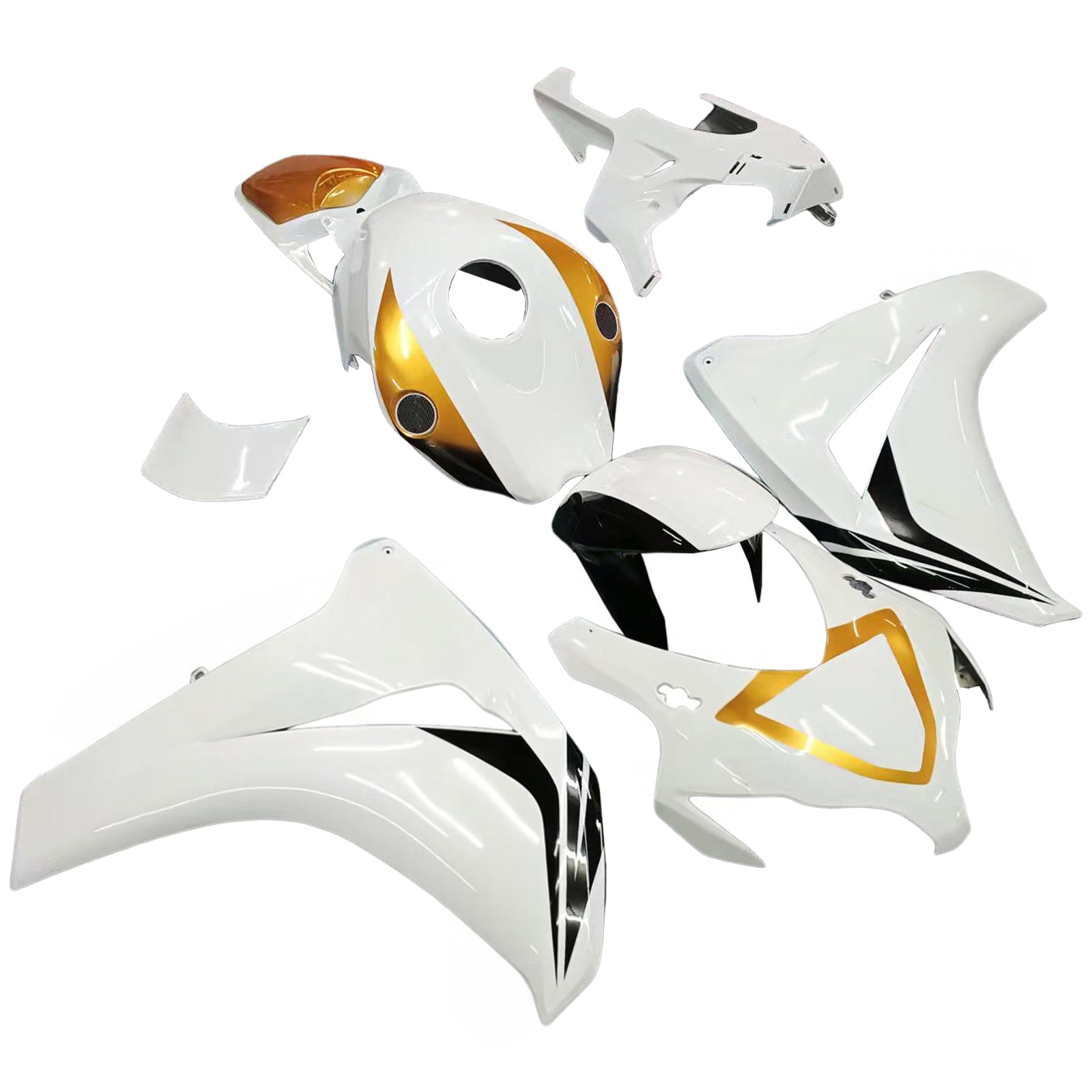 Carénages Amotopart 2008-2011 Honda CBR 1000 RR Blanc &amp; Or Sport-Evo Generic