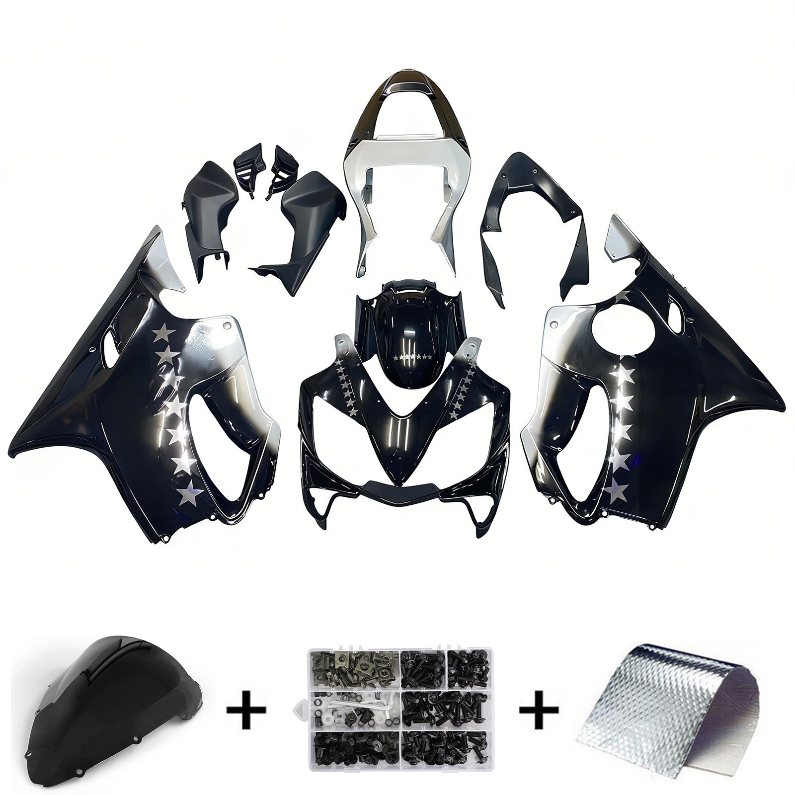 Carene Amotopart 2001-2003 Honda CBR 600 F4i Nero SevenStars Generico