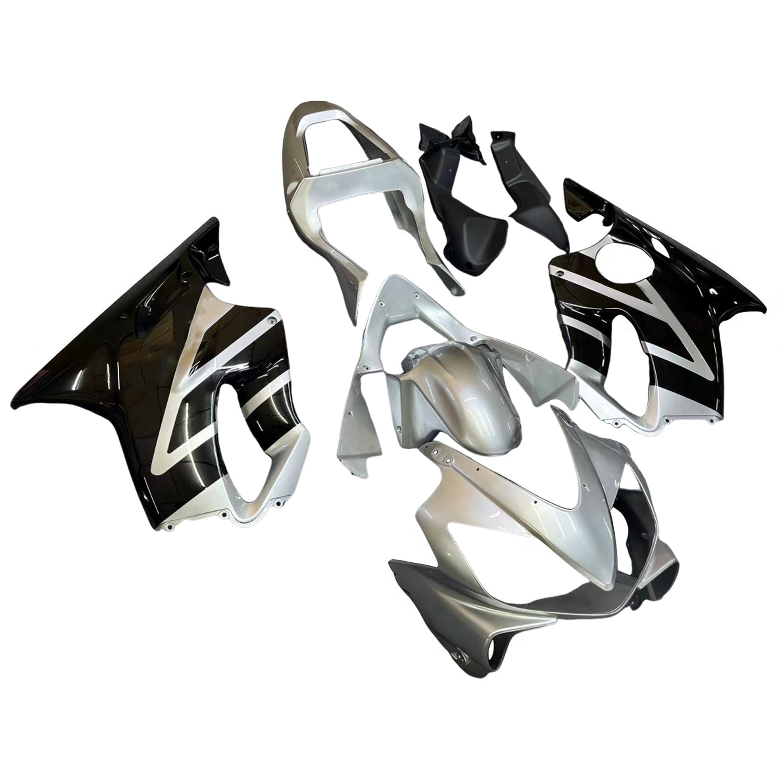 Amotopart stroomlijnkappen 2001-2003 Honda CBR 600 F4i zilver en zwart F4i generiek