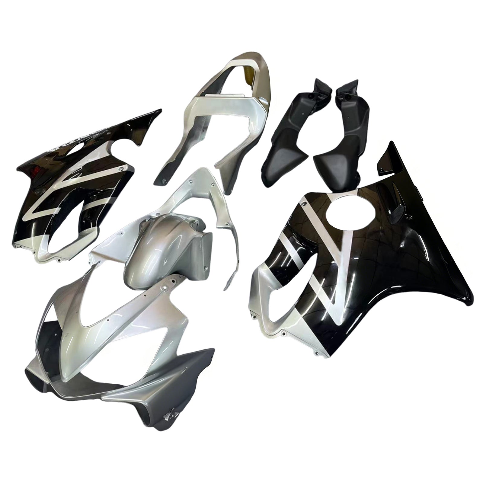 Amotopart stroomlijnkappen 2001-2003 Honda CBR 600 F4i zilver en zwart F4i generiek