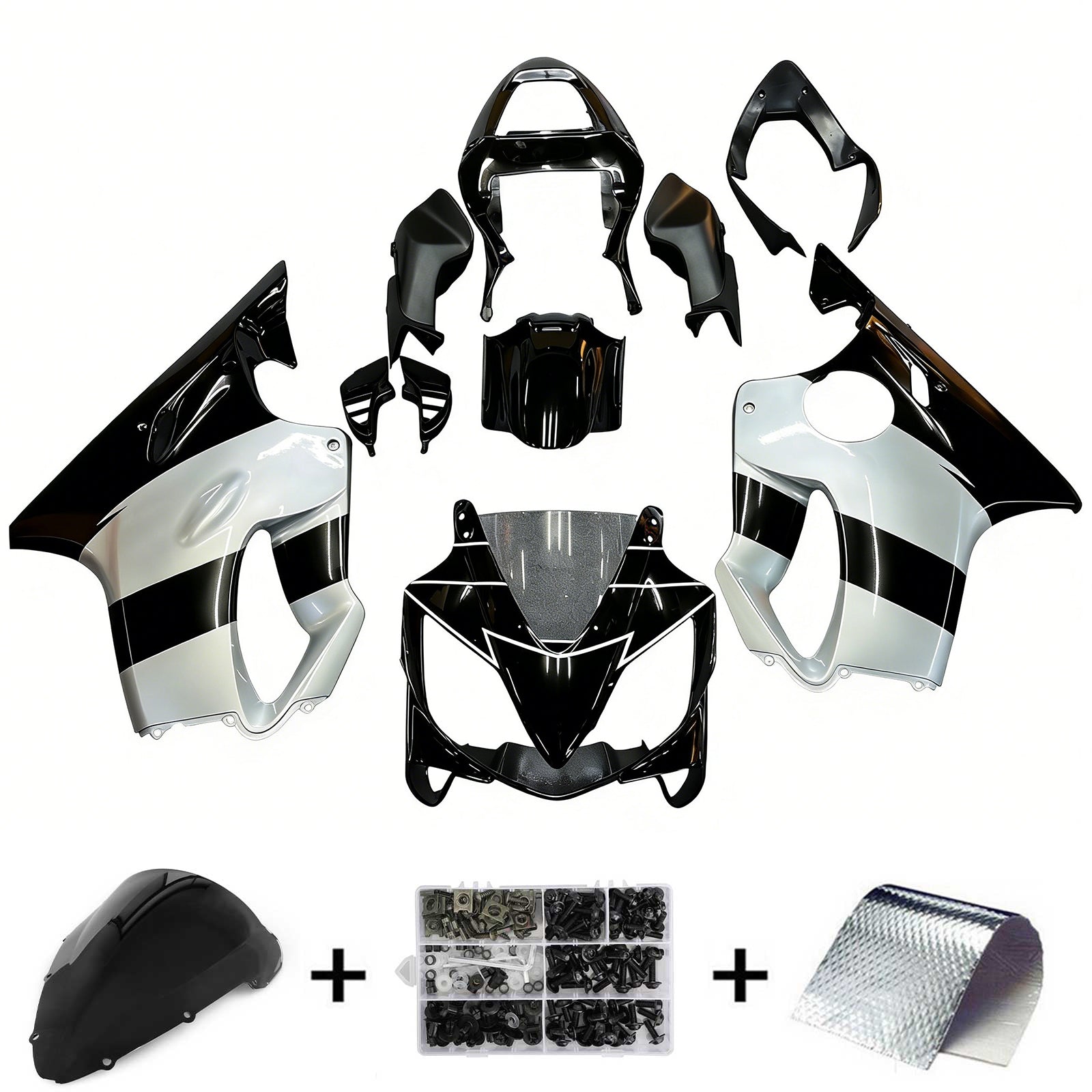Amotopart Honda CBR600 F4i 2001-2003 Kit carenatura carrozzeria in plastica ABS