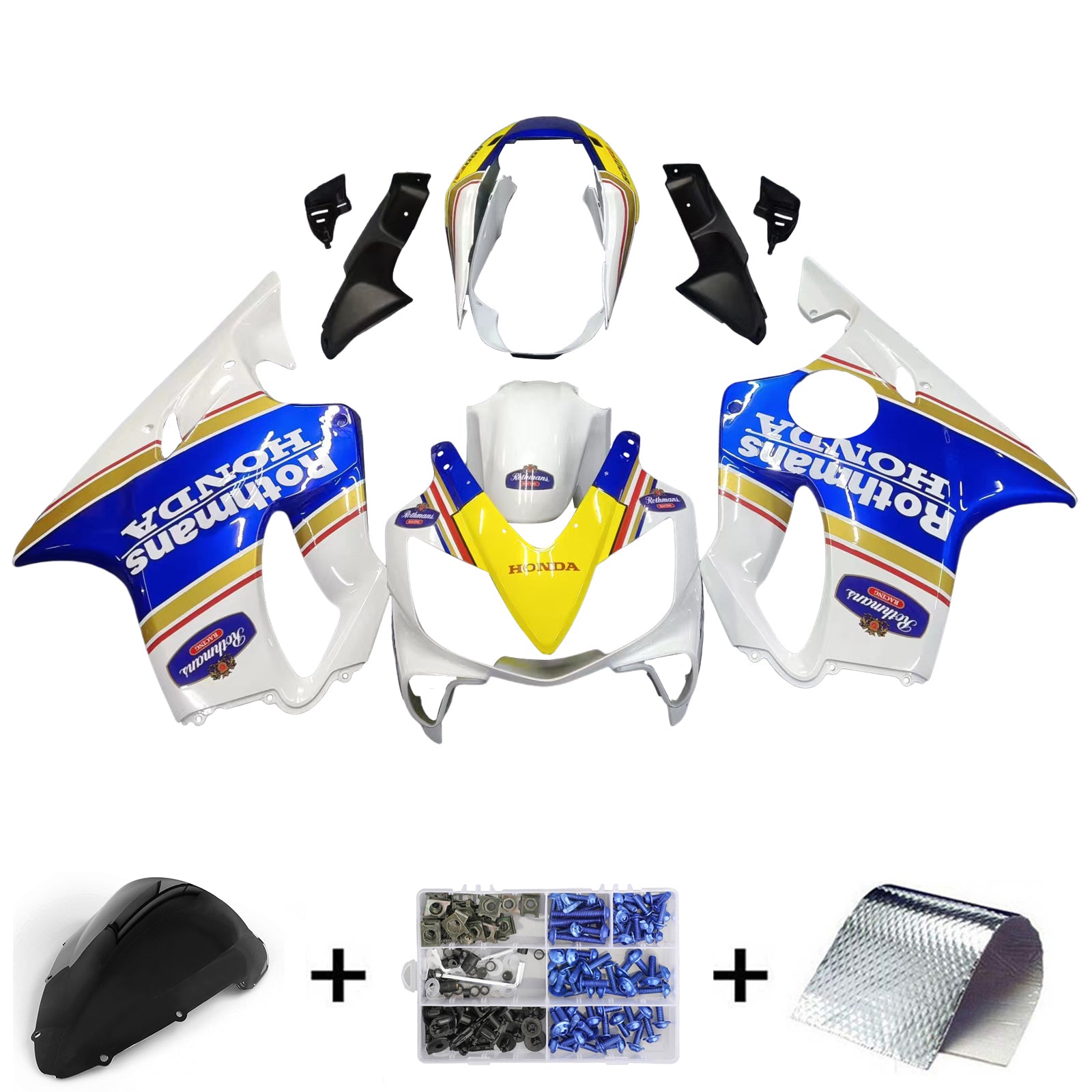 Amotopart Fairings 2004-2007 Honda CBR 600 F4i White Rothmans Honda Generic