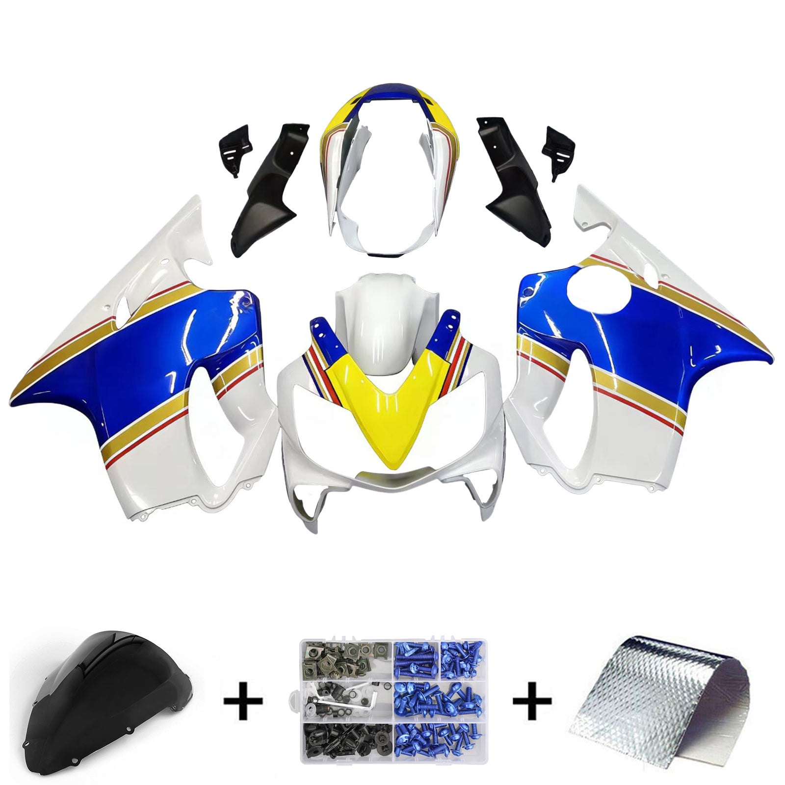 Amotopart stroomlijnkappen 2004-2007 Honda CBR 600 F4i Wit Rothmans Honda Generiek