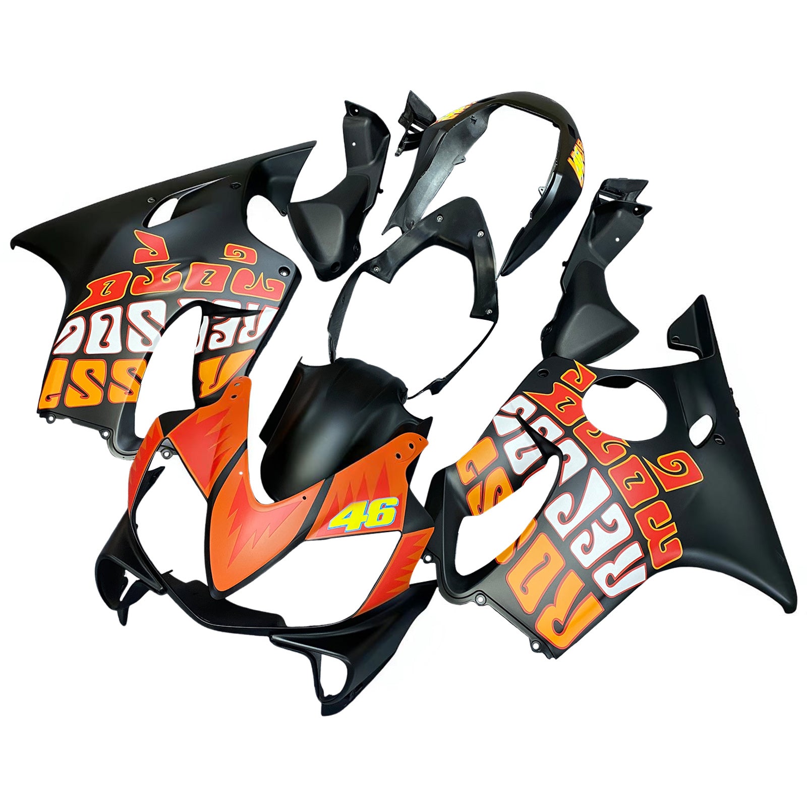 Carénages Amotopart 2004-2007 Honda CBR 600 F4i Noir Valentino Rossi Generic