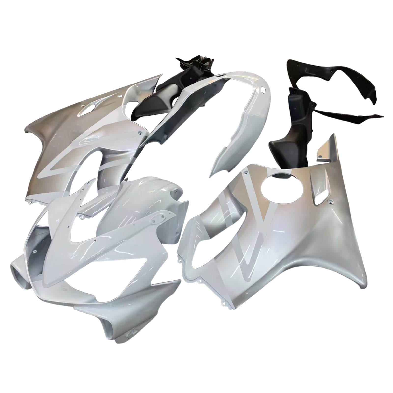 Carénages Amotopart 2004-2007 Honda CBR 600 F4i Blanc &amp; Argent F4i Generic