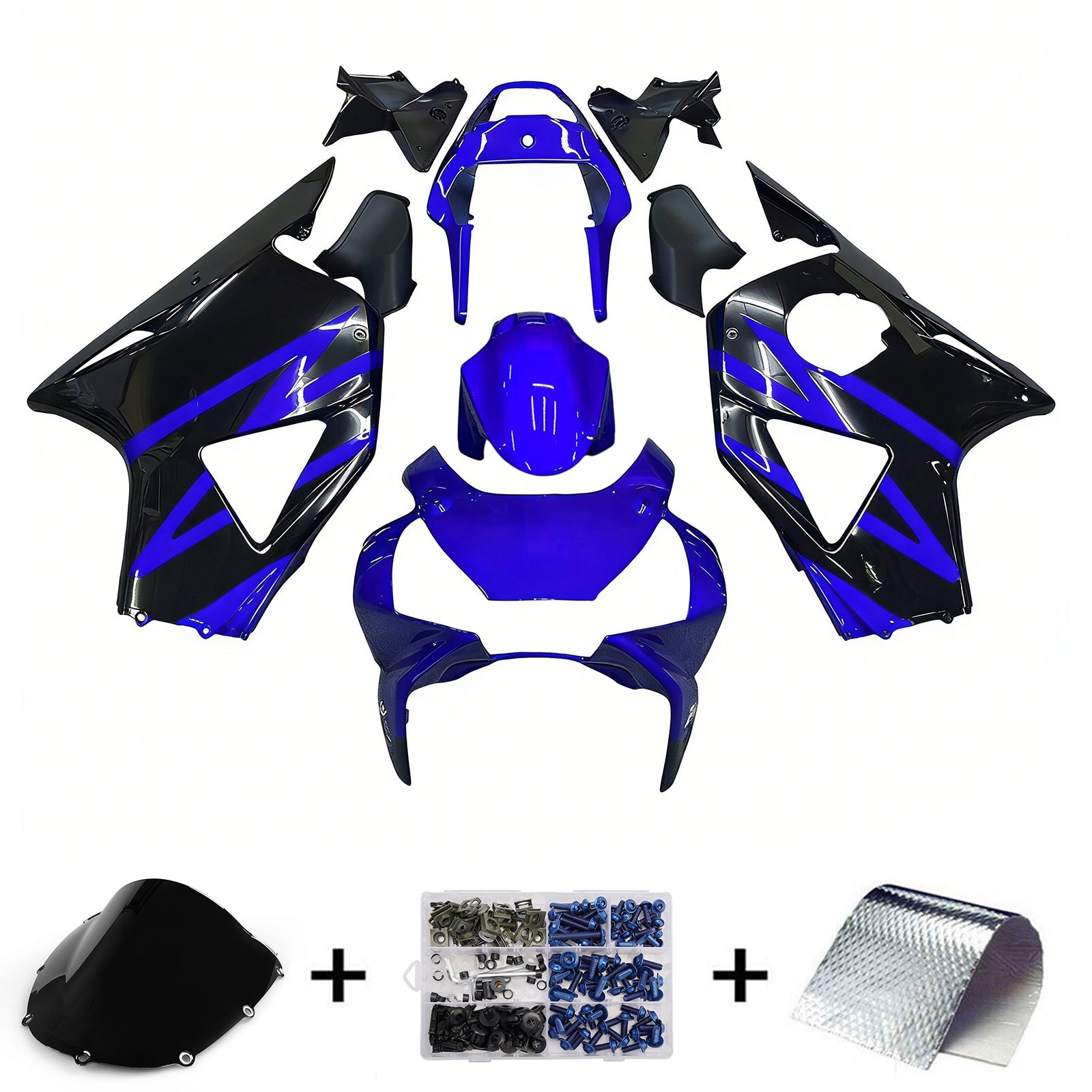 Carenados Amotopart 2002-2003 Honda CBR 954 RR Azul y Negro RR Genérico