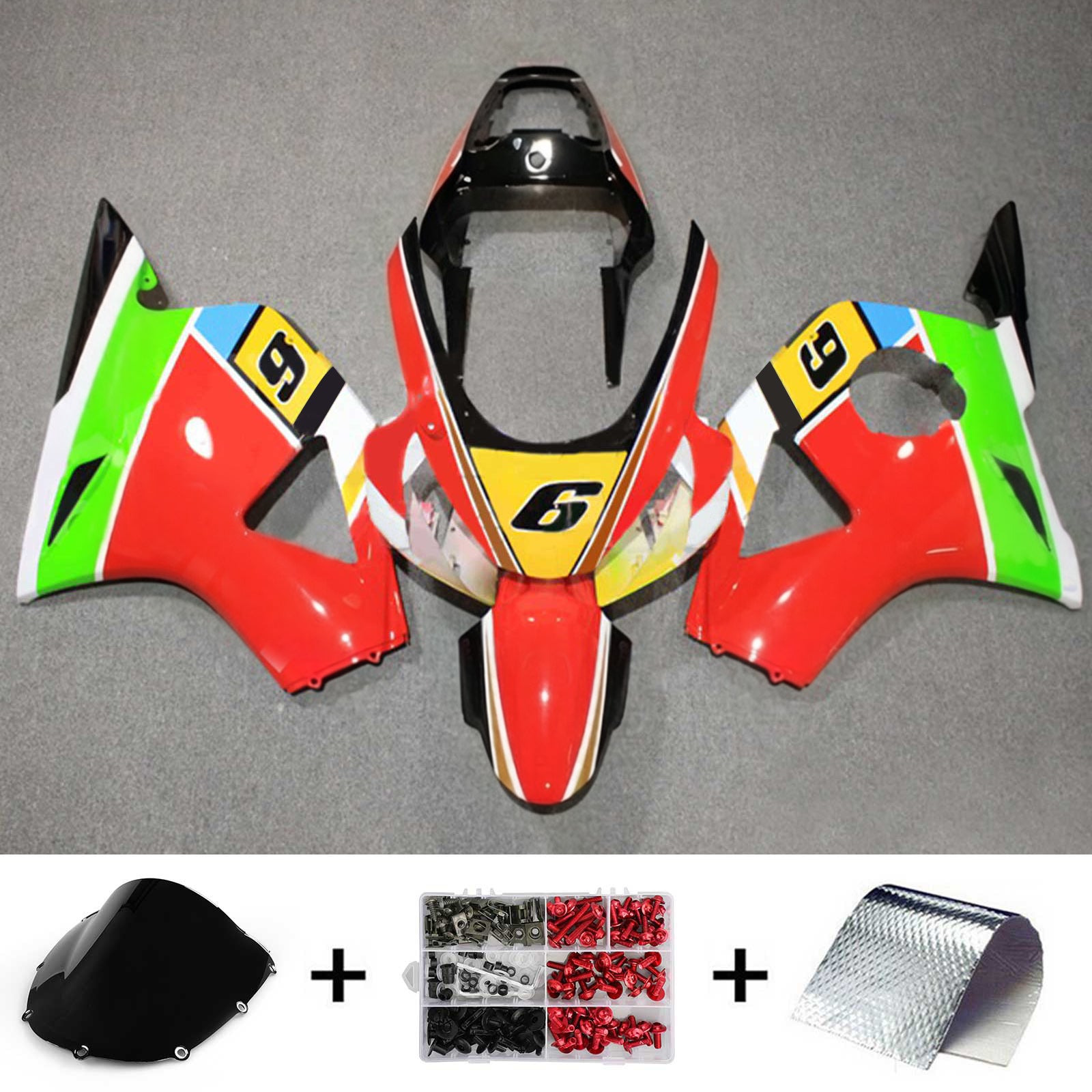 Amotopart Honda CBR954 2002-2003 Kit Carénage Carrosserie Plastique ABS