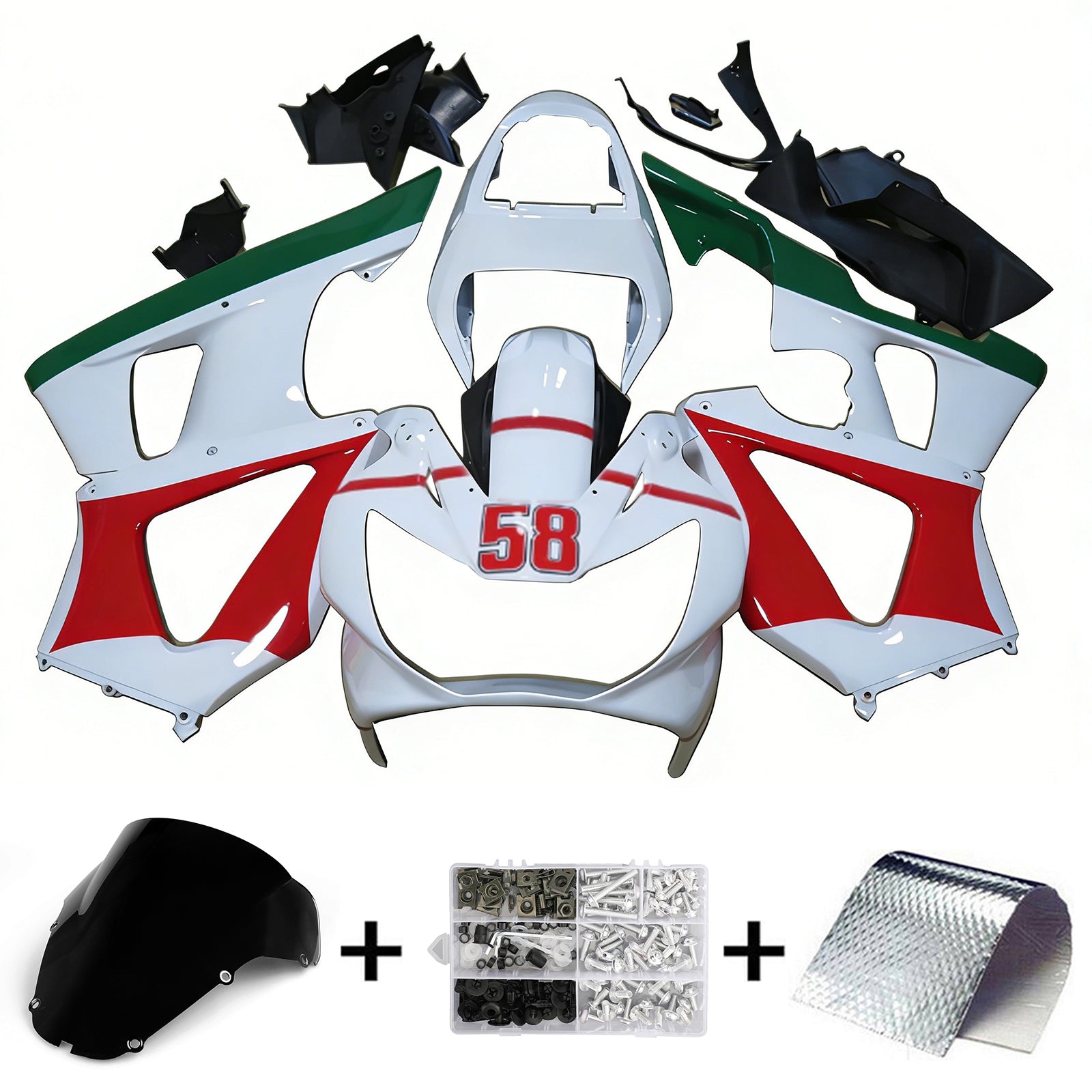 2000-2001 Honda CBR929RR Kit de carénage d'injection carrosserie plastique ABS
