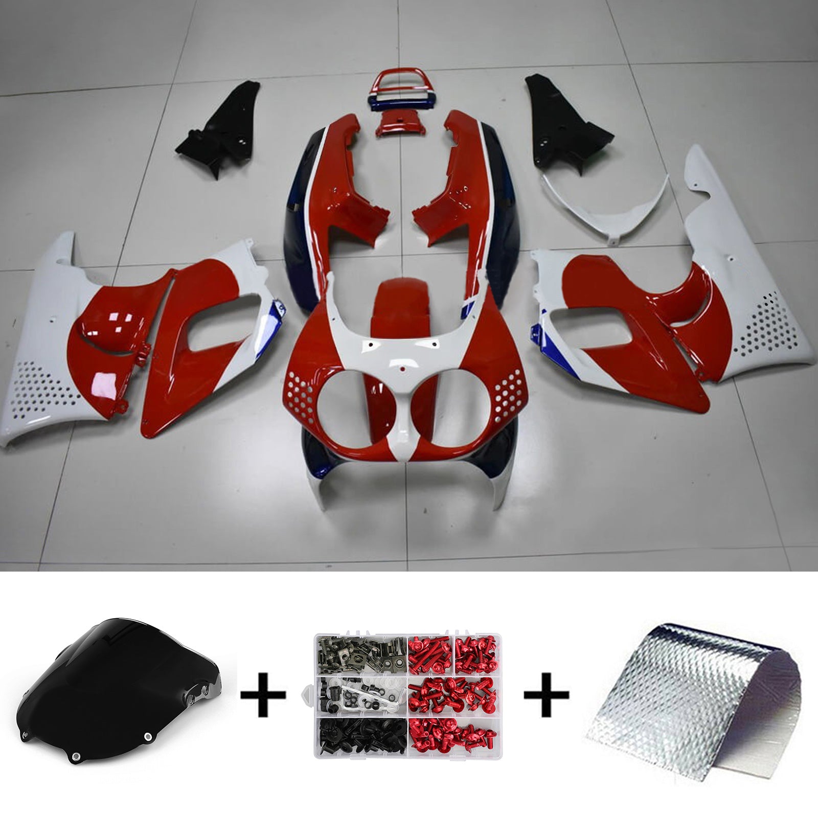 1992-1993 Honda CBR900RR 893 Kit de carenado de inyección de carrocería de plástico Abs