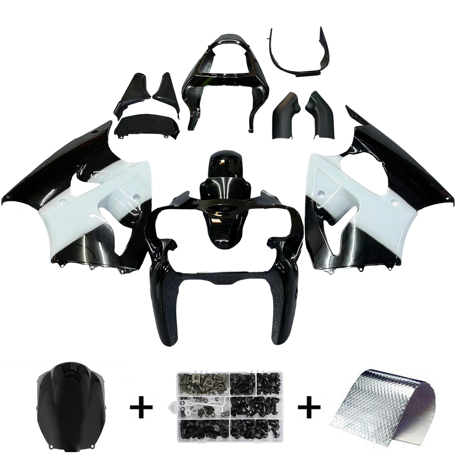 Kit de carénage Amotopart pour Kawasaki ZX6R 636 2000-2002 ZZR600 2005-2008