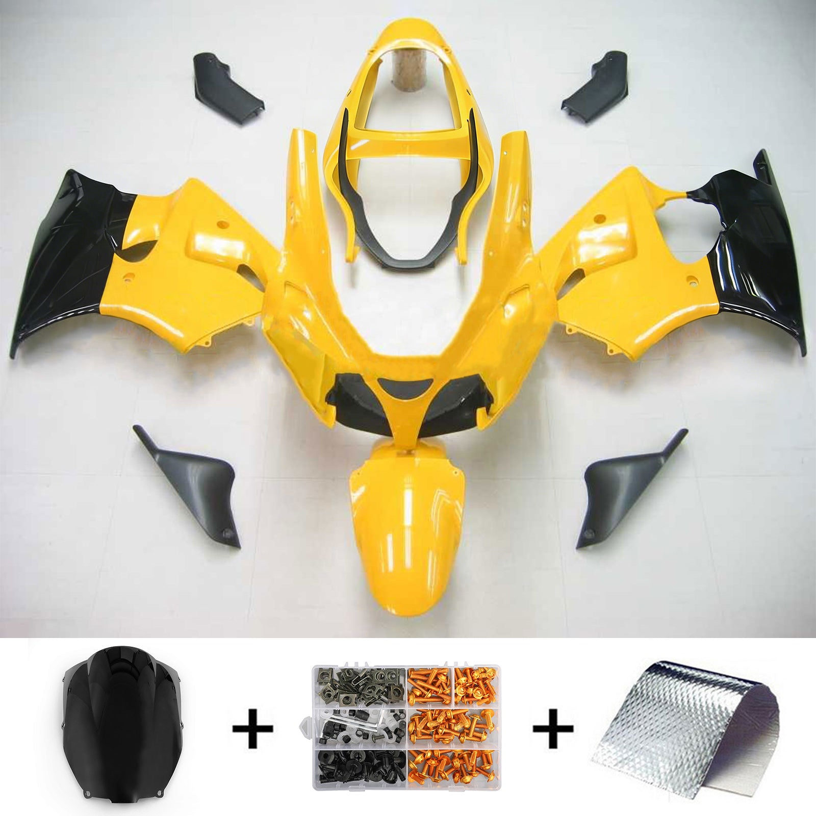 Kit de carénage Amotopart pour Kawasaki ZX6R 636 2000-2002 ZZR600 2005-2008