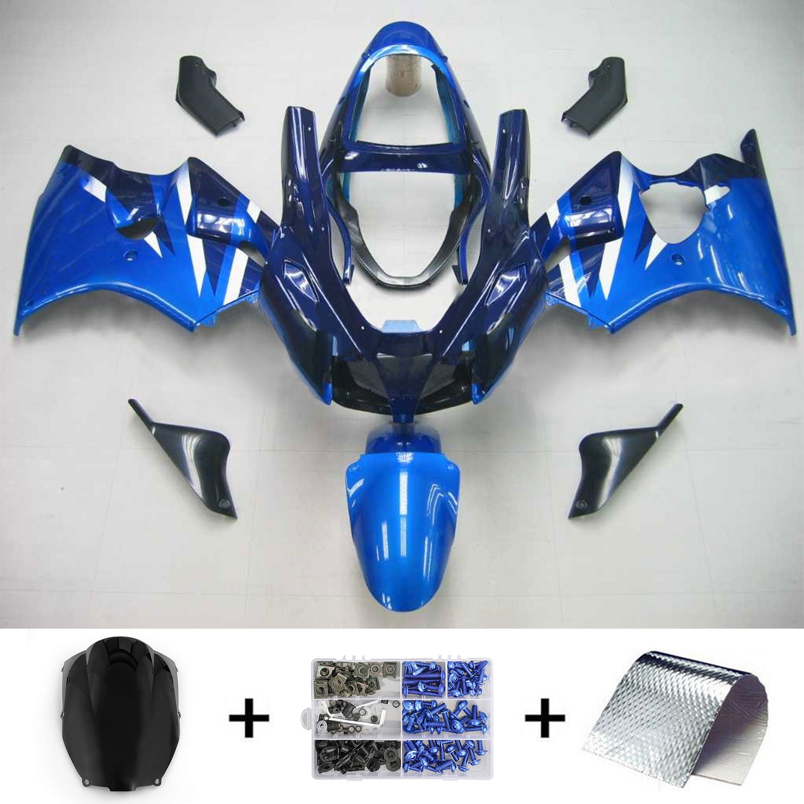 Kit de carénage Amotopart pour Kawasaki ZX6R 636 2000-2002 ZZR600 2005-2008
