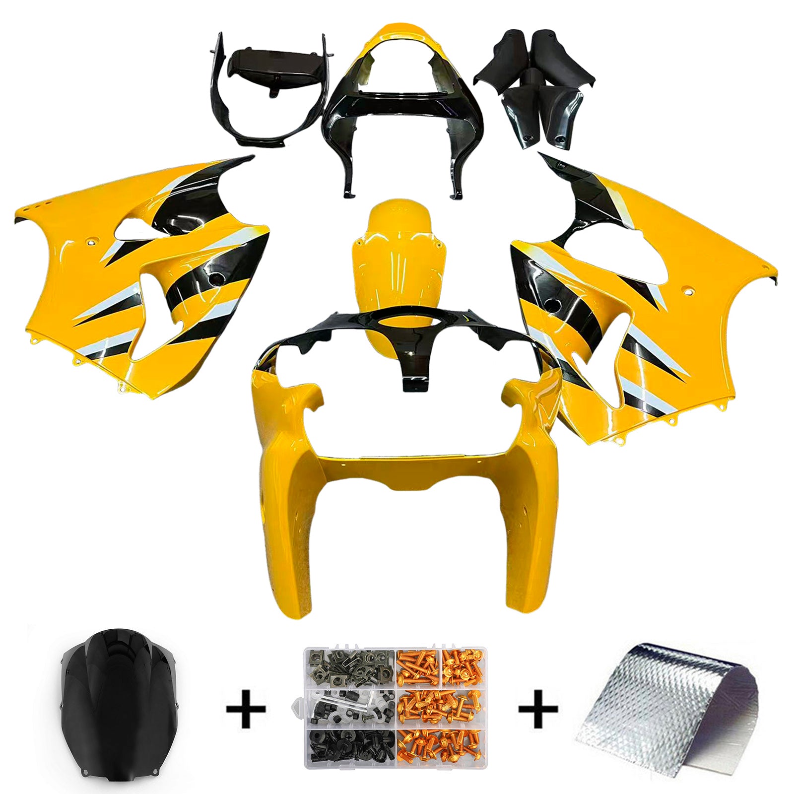 Kit de carénage Amotopart pour Kawasaki ZX6R 636 2000-2002 ZZR600 2005-2008