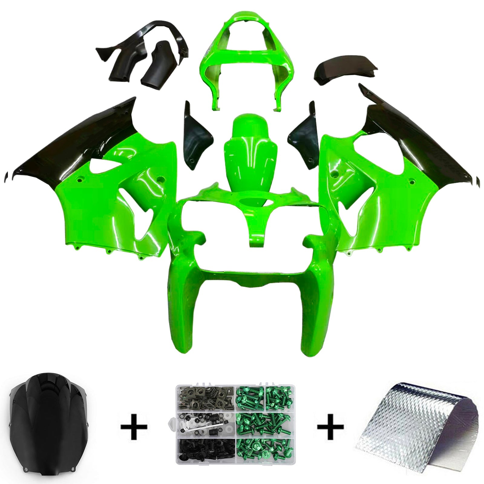 Kit de carénage Amotopart pour Kawasaki ZX6R 636 2000-2002 ZZR600 2005-2008