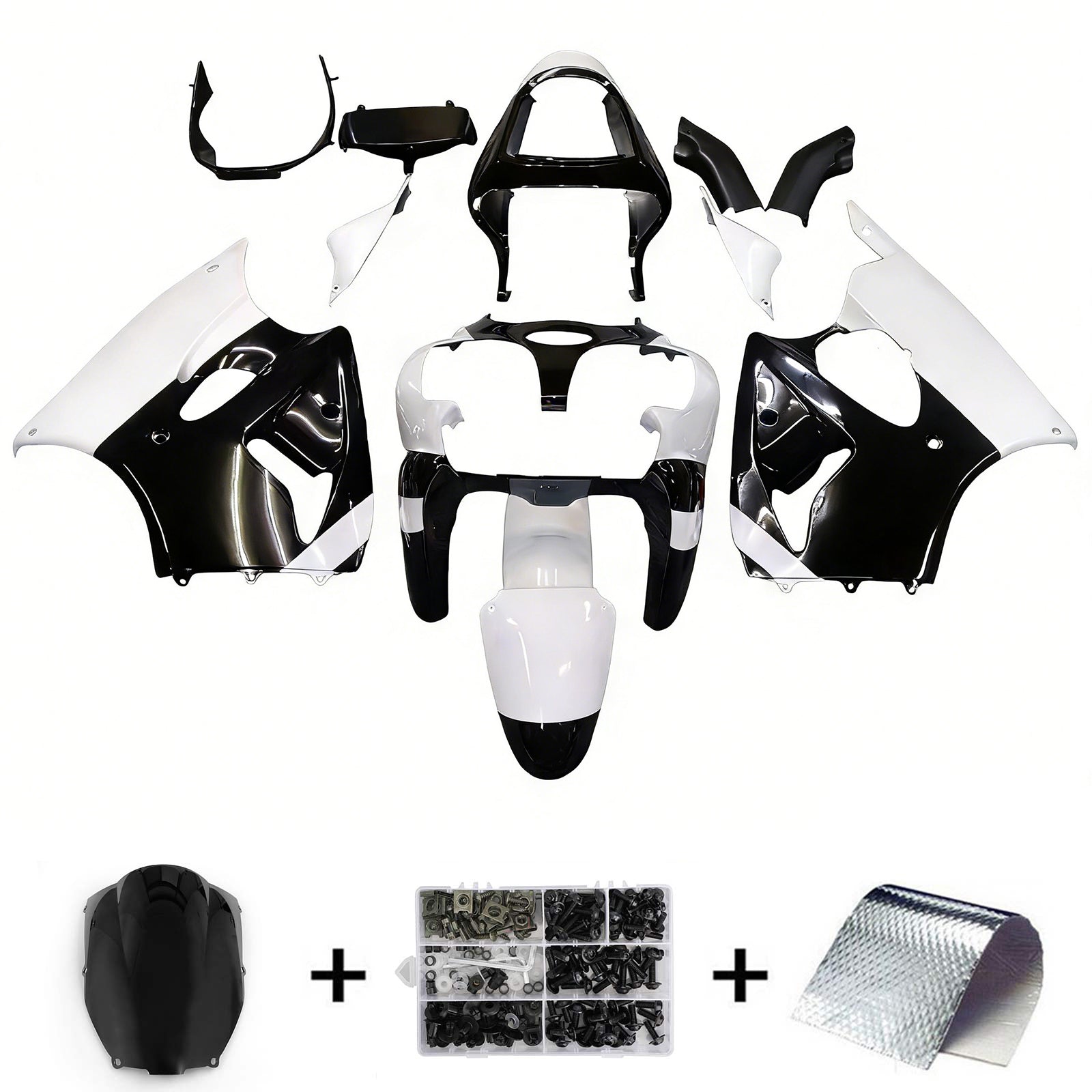 Kit de carénage Amotopart pour Kawasaki ZX6R 636 2000-2002 ZZR600 2005-2008