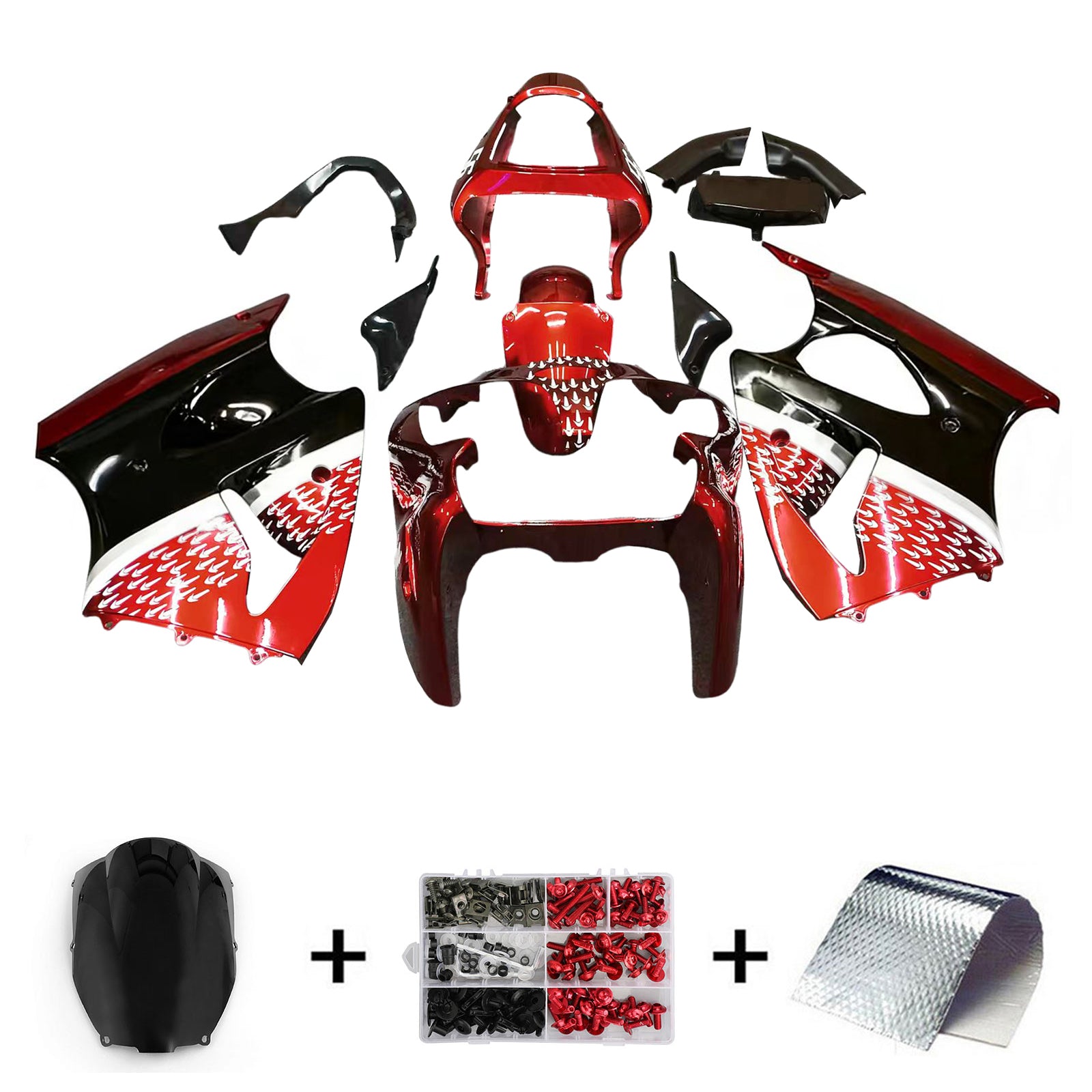 2000-2002 Kawasaki ZX6R 636 2005-2008 ZZR600 Kit de carénage d'injection carrosserie