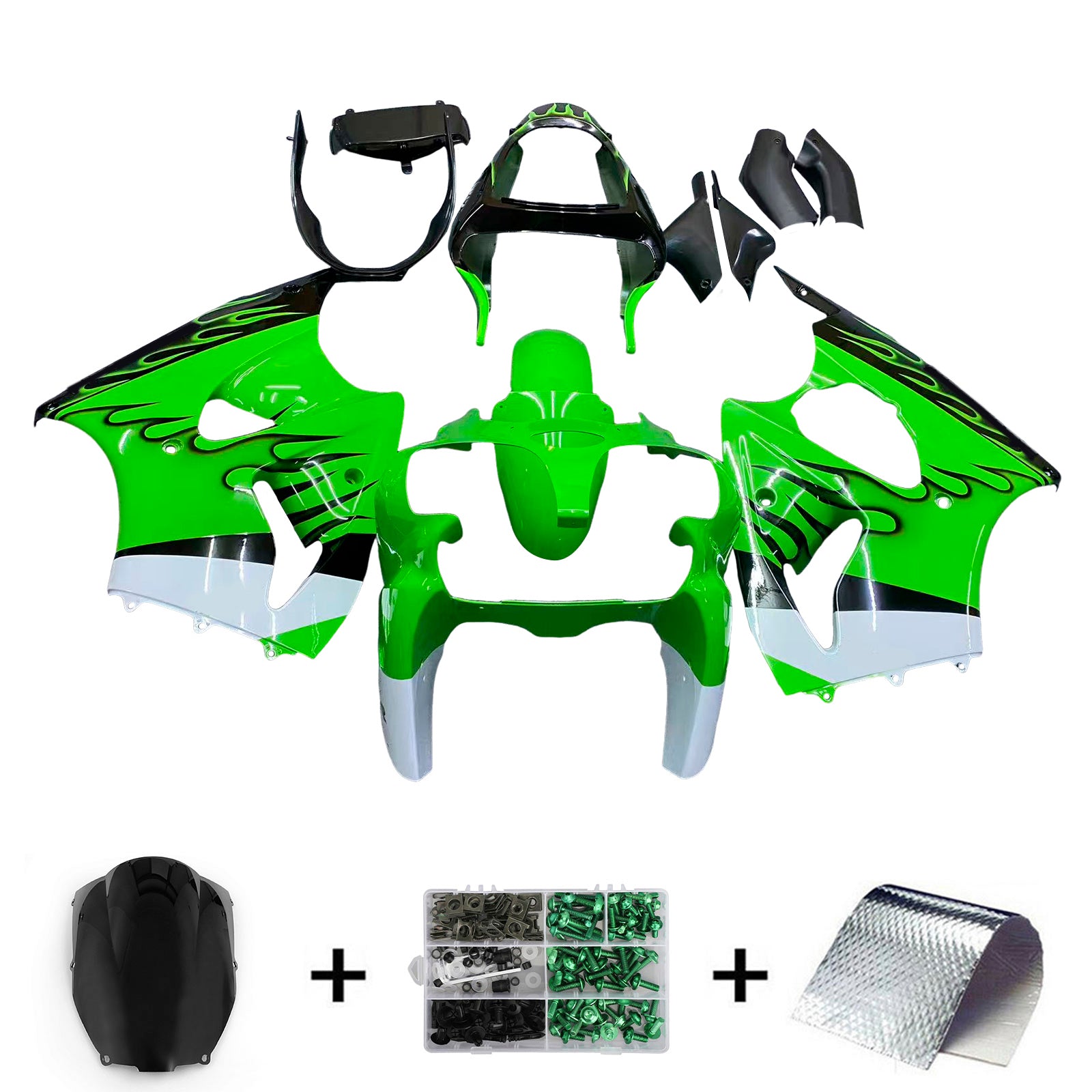 2000-2002 Kawasaki ZX6R 636 2005-2008 ZZR600 Kit de carénage d'injection carrosserie