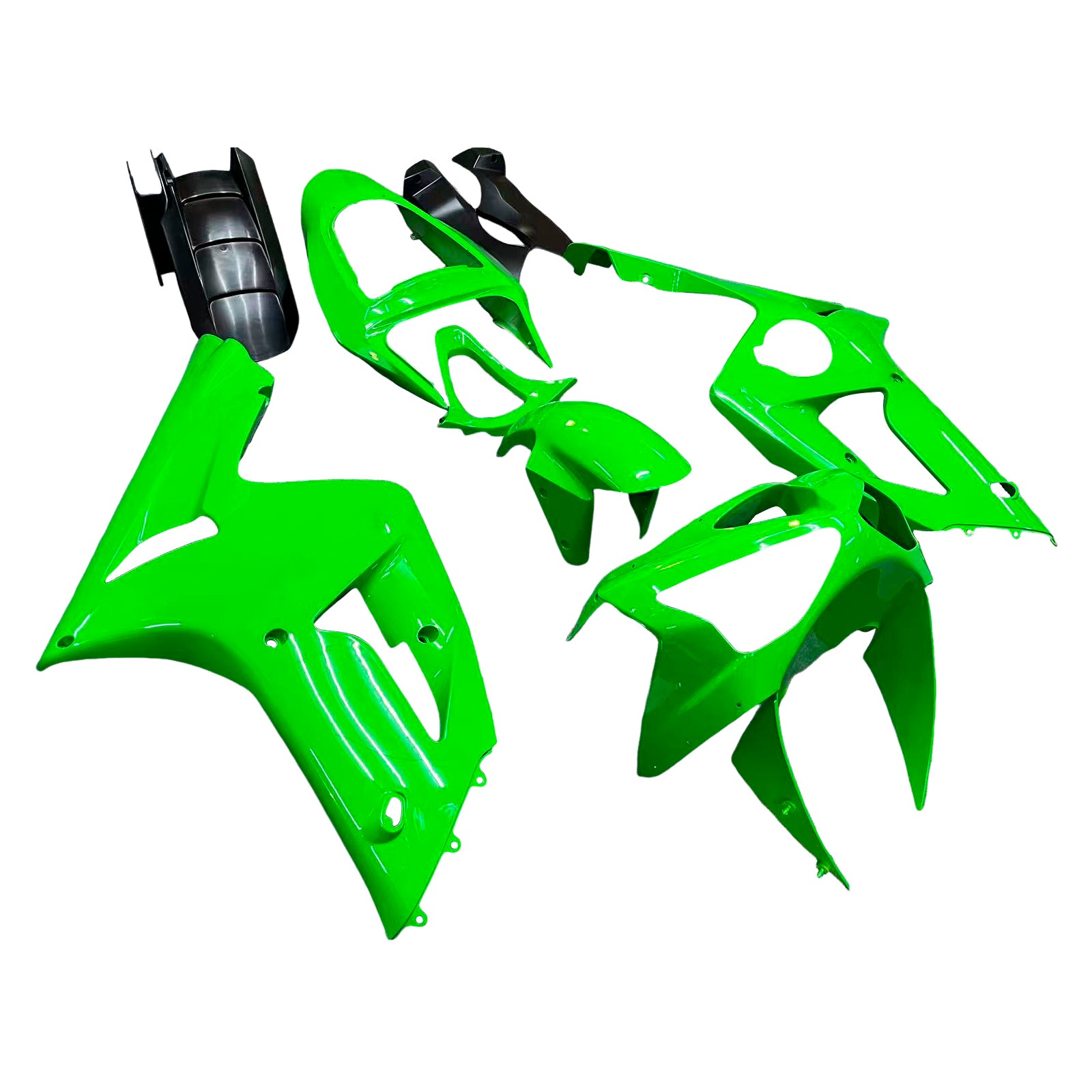Amotopart Carénages 2003-2004 Kawasaki ZX6R 636 Zelena generična ninja