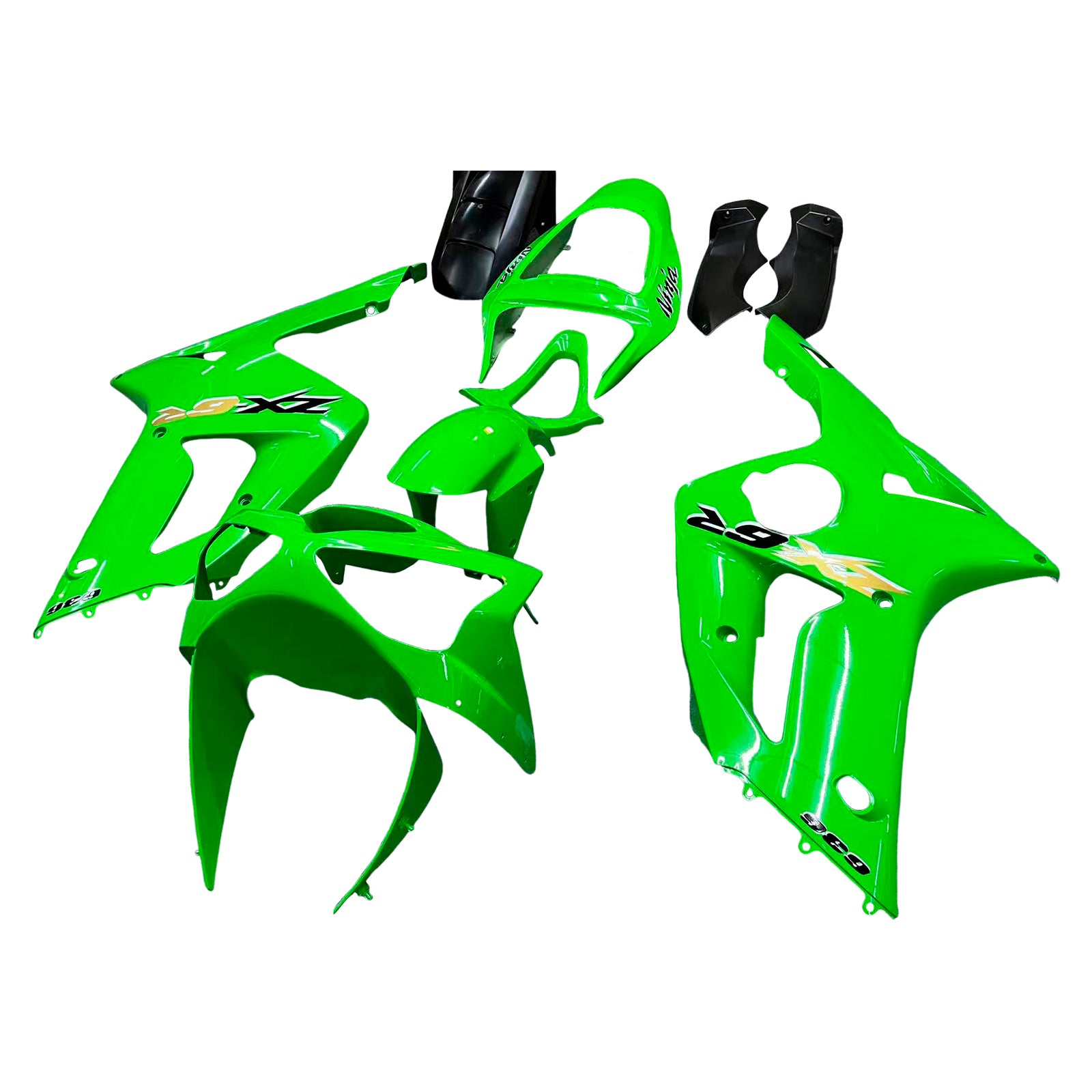 Amotopart Carénages 2003-2004 Kawasaki ZX6R 636 Ninja generico verde