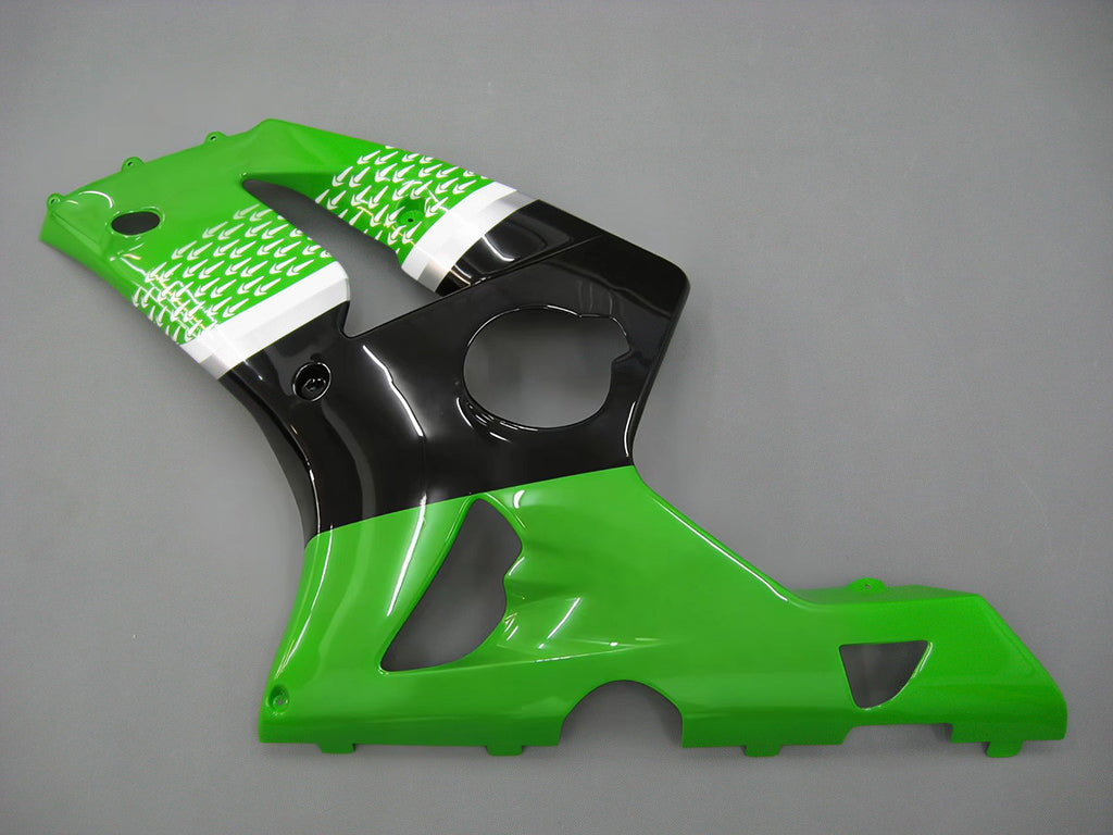 Carénages Amotopart 2003-2004 Kawasaki ZX6R 636 Vert Noir No.56 ELF Générique